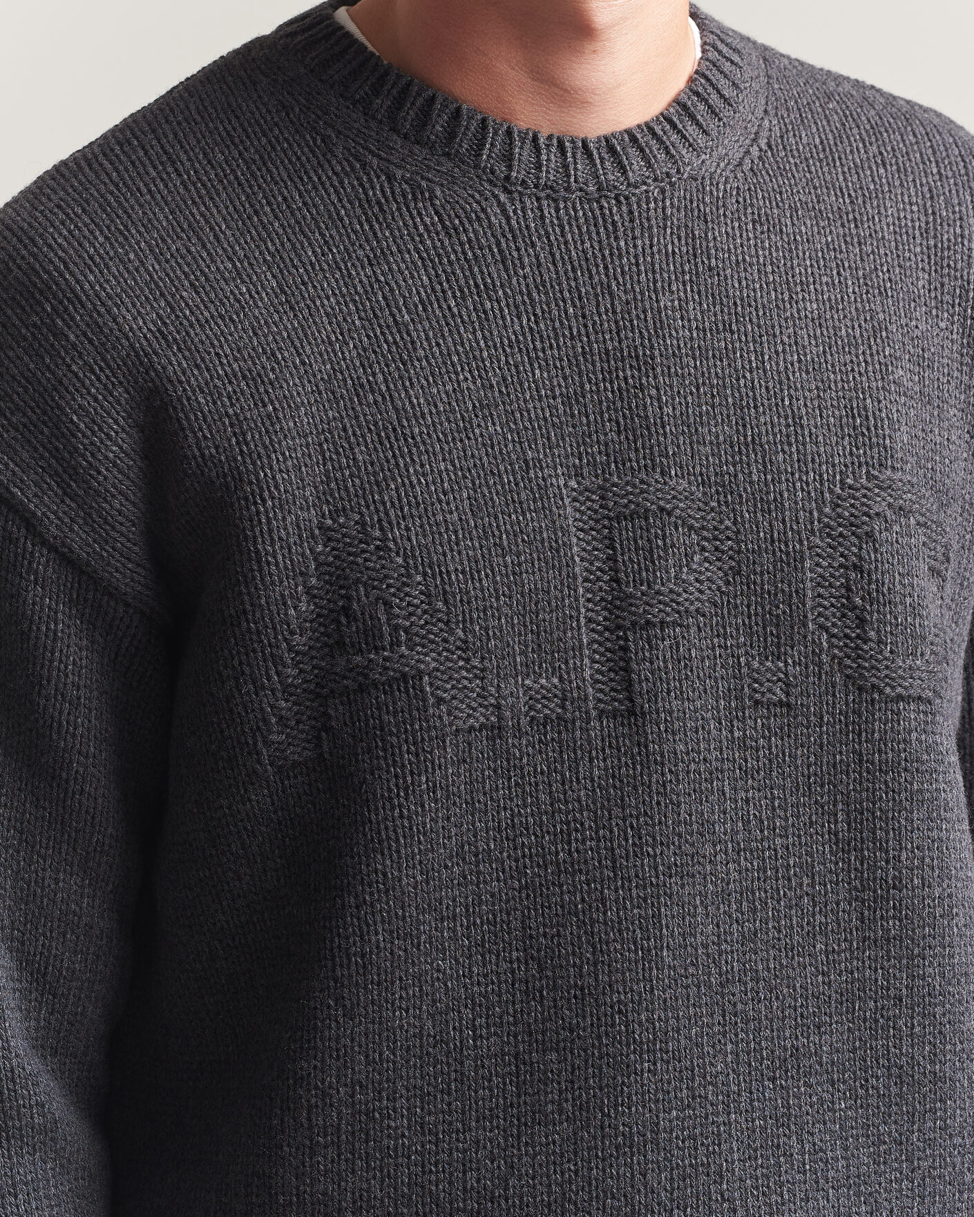Hombres | Jerséis y prendas de punto | A.P.C. | George Wool Knitted Sweater Anthracite Melange