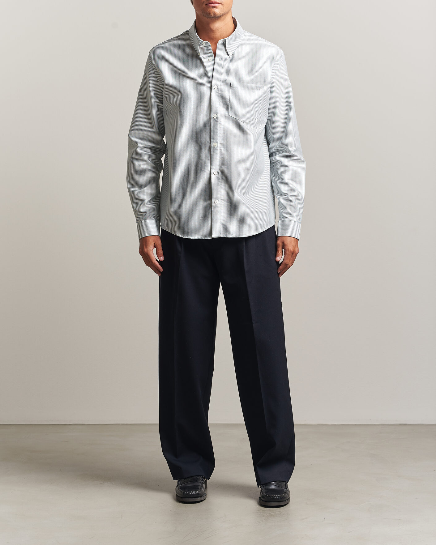 Hombres | Camisas | A.P.C. | Greg Striped Oxford Shirt Green/White