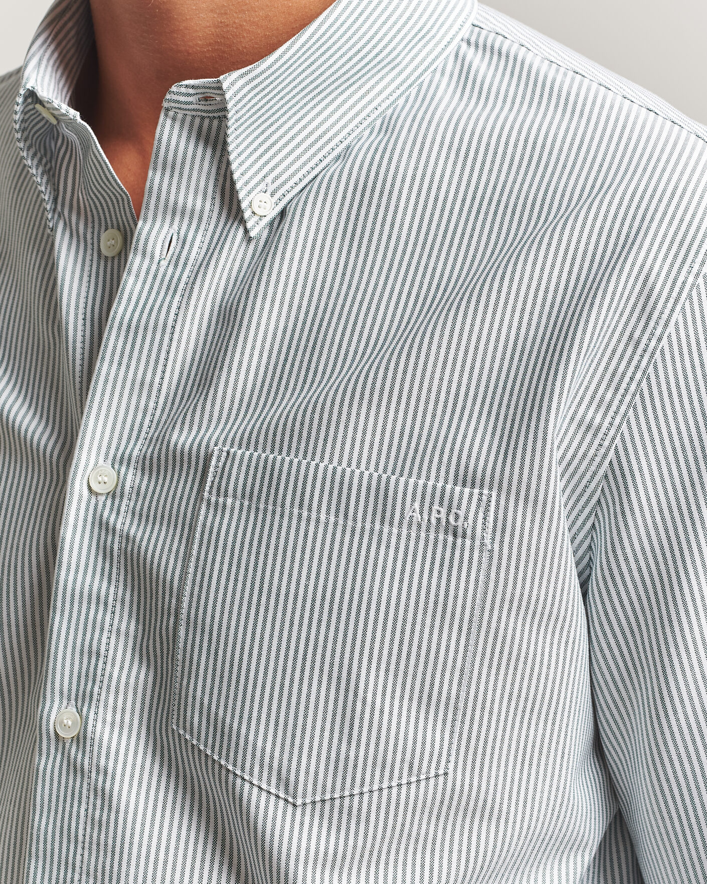 Hombres | Camisas | A.P.C. | Greg Striped Oxford Shirt Green/White