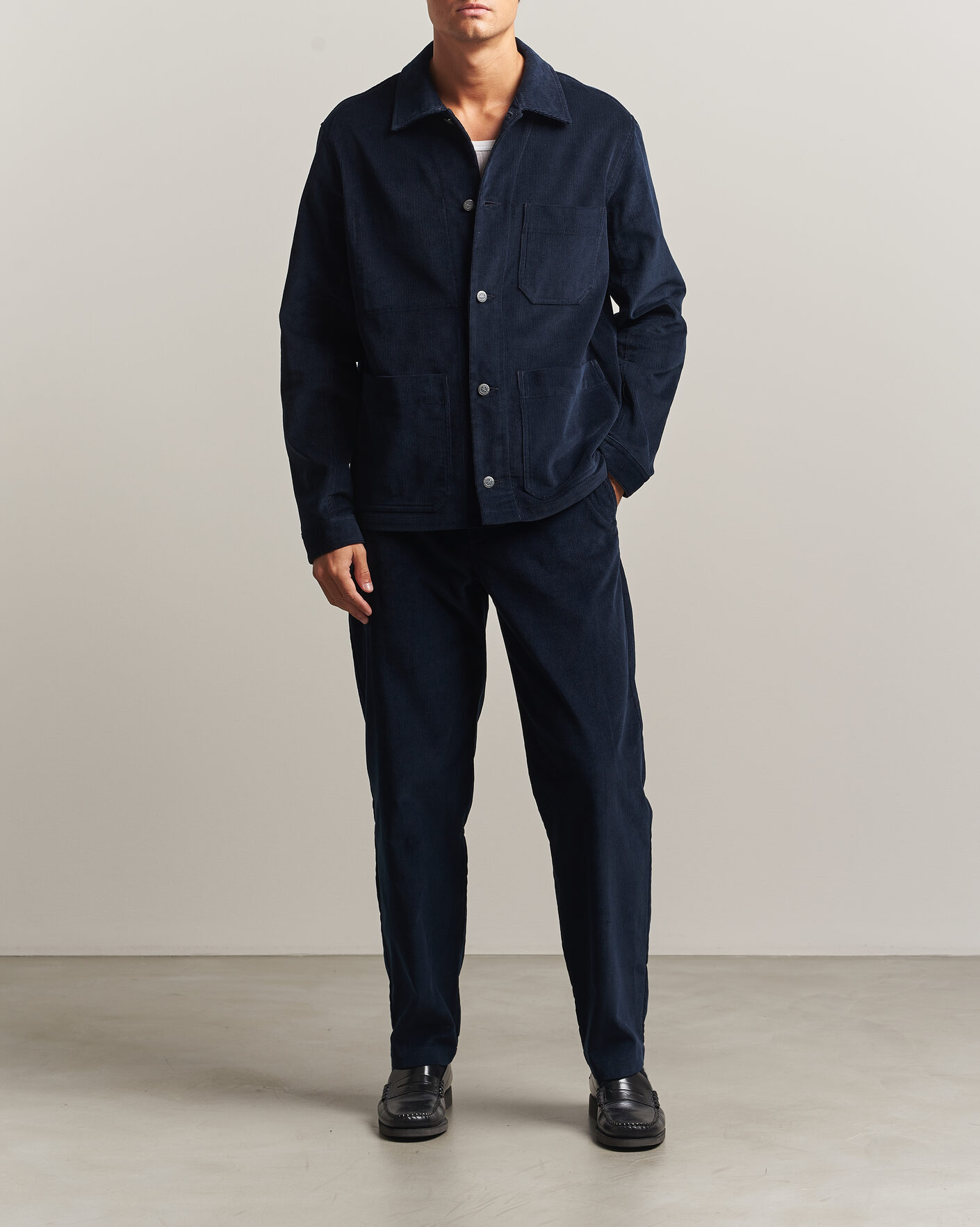 Hombres | Camisas | A.P.C. | New Rodney Corduroy Overshirt Dark Navy