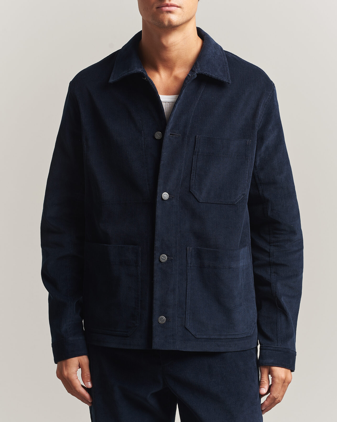Hombres | Camisas | A.P.C. | New Rodney Corduroy Overshirt Dark Navy