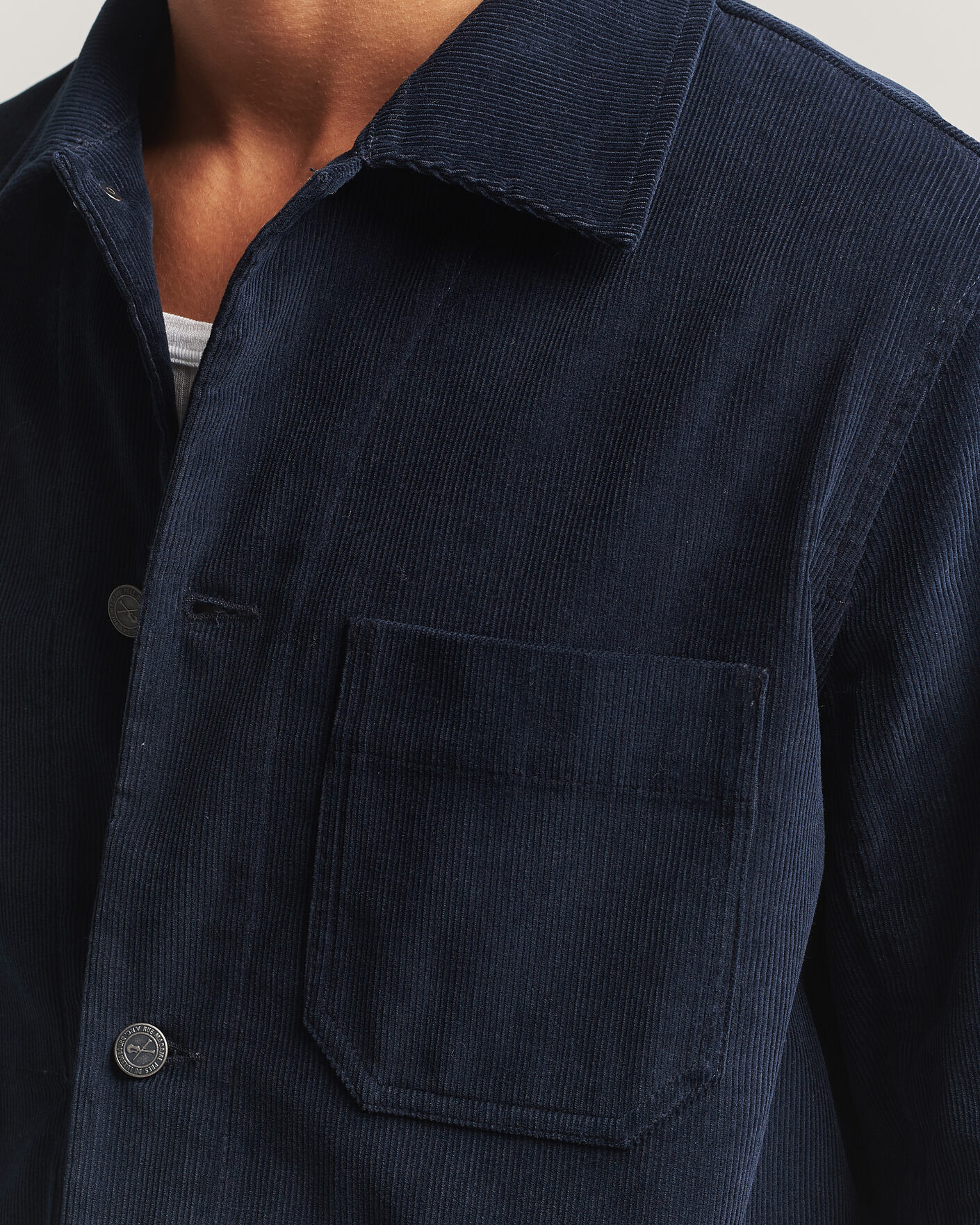 Hombres | Camisas | A.P.C. | New Rodney Corduroy Overshirt Dark Navy