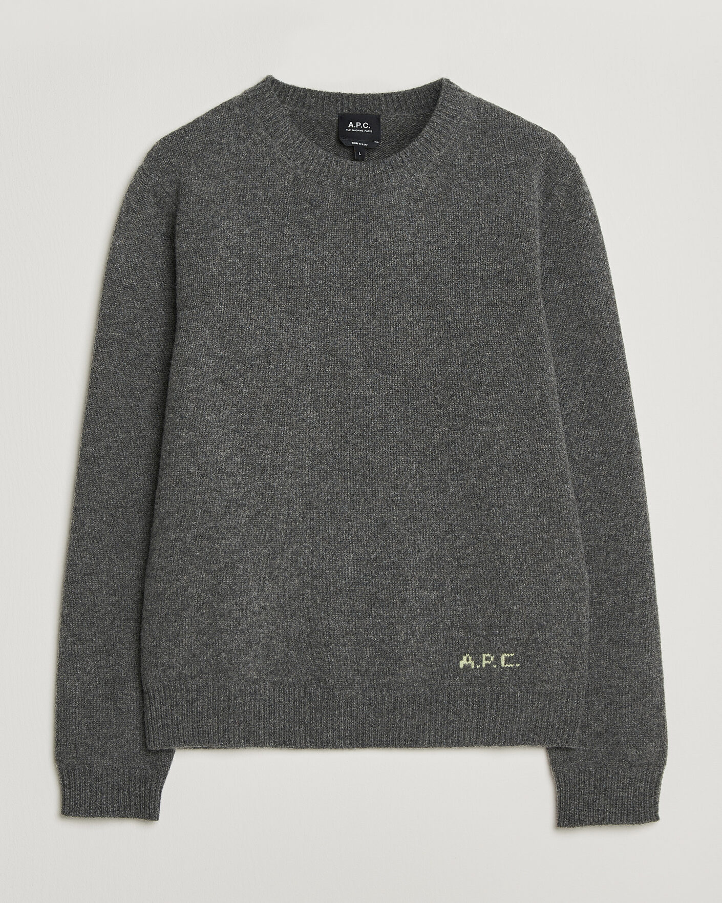 Hombres | Jerséis y prendas de punto | A.P.C. | Edmond Wool Knitted Sweater Anthracite Melange