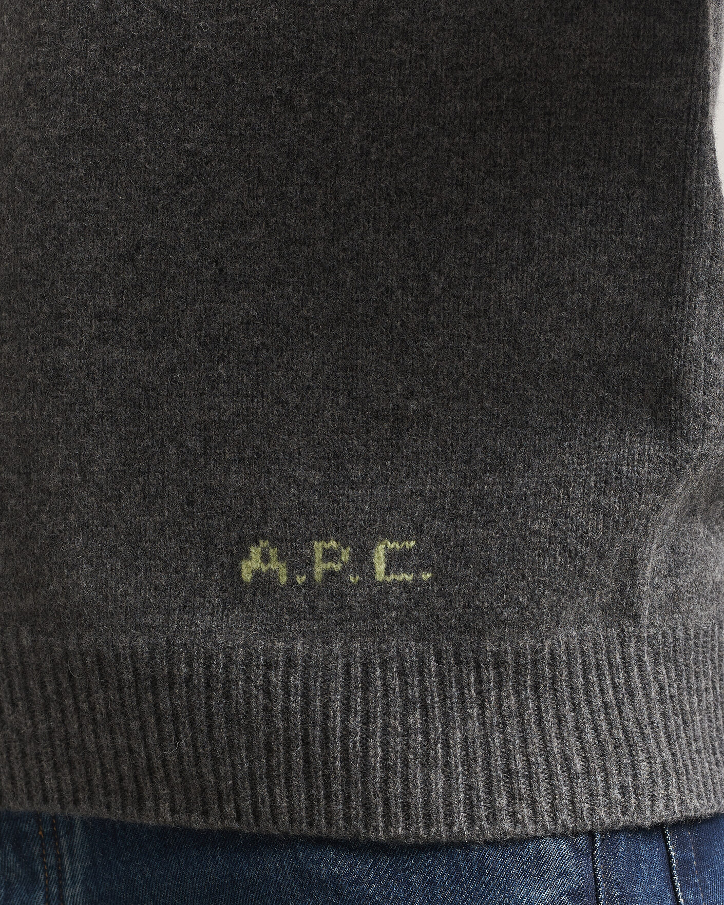 Hombres | Jerséis y prendas de punto | A.P.C. | Edmond Wool Knitted Sweater Anthracite Melange