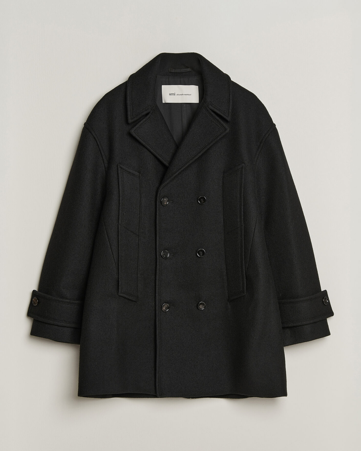 Hombres | Abrigos y chaquetas | AMI | Wool Peacoat Black