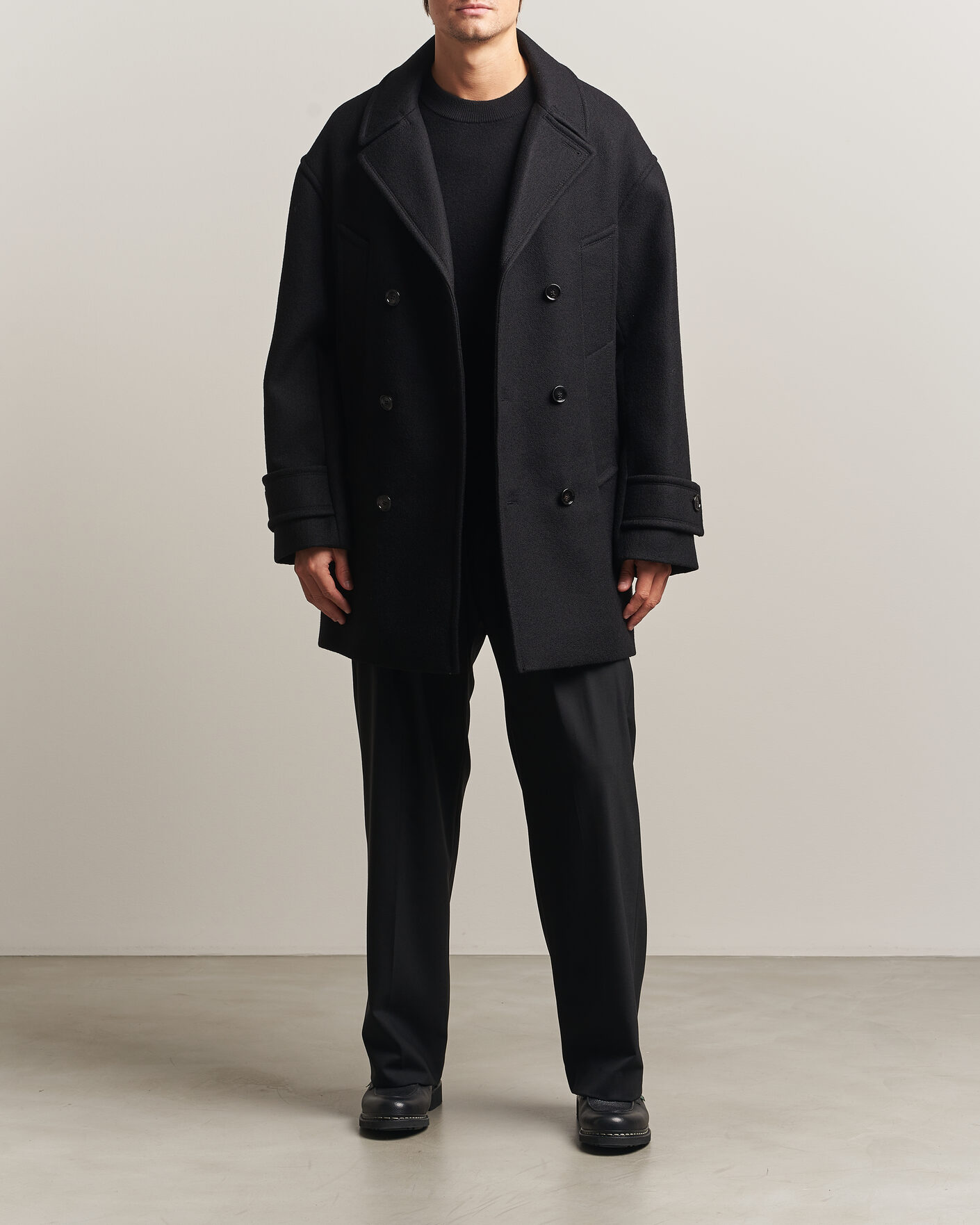 Hombres | Abrigos y chaquetas | AMI | Wool Peacoat Black