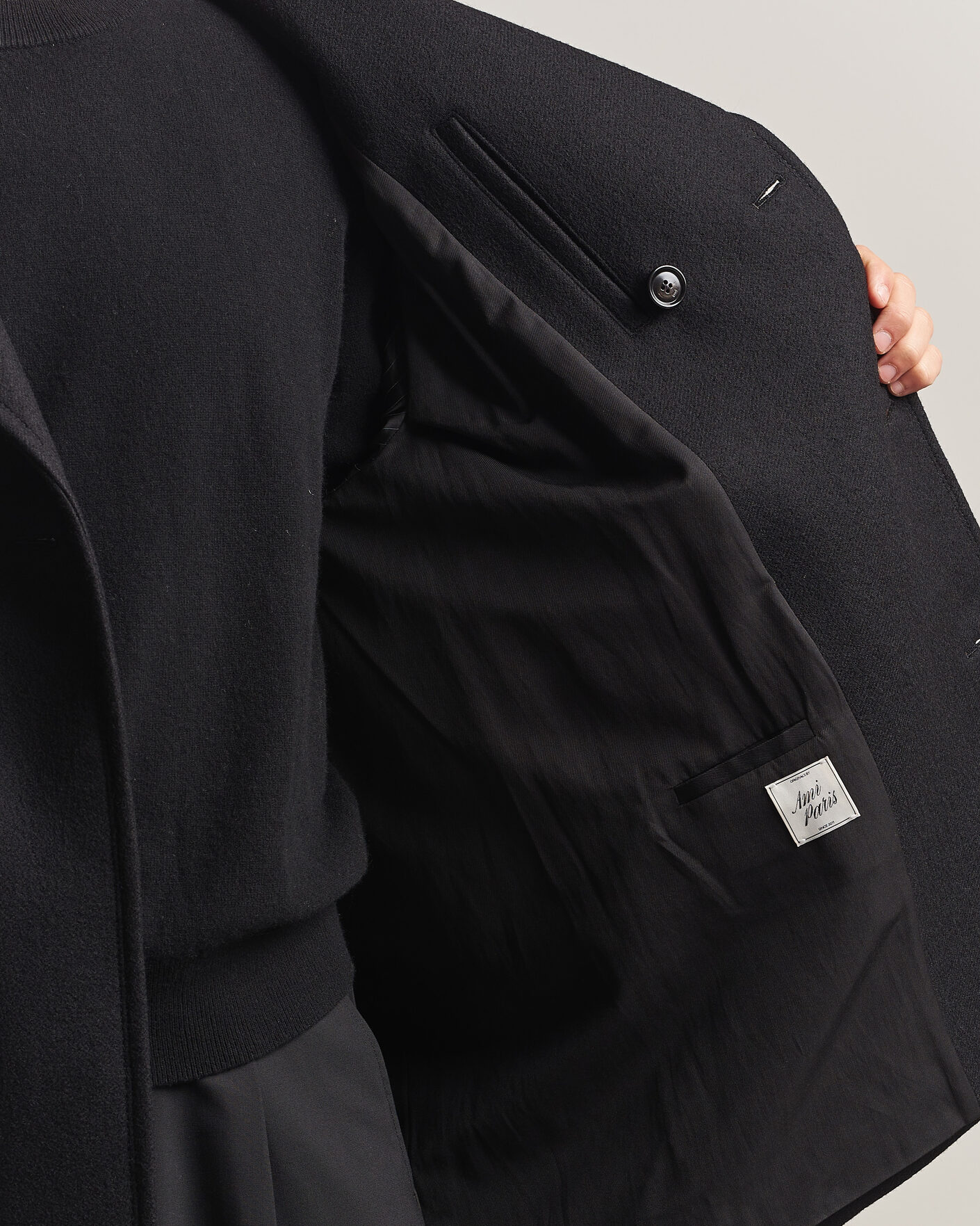 Hombres | Abrigos y chaquetas | AMI | Wool Peacoat Black