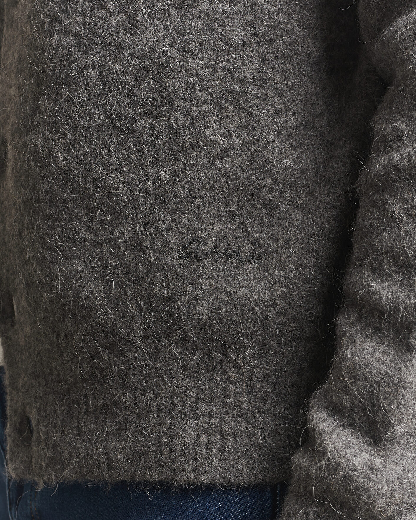 Hombres | Jerséis y prendas de punto | AMI | Signature Logo Wool Knitted Cardigan Grey Melange