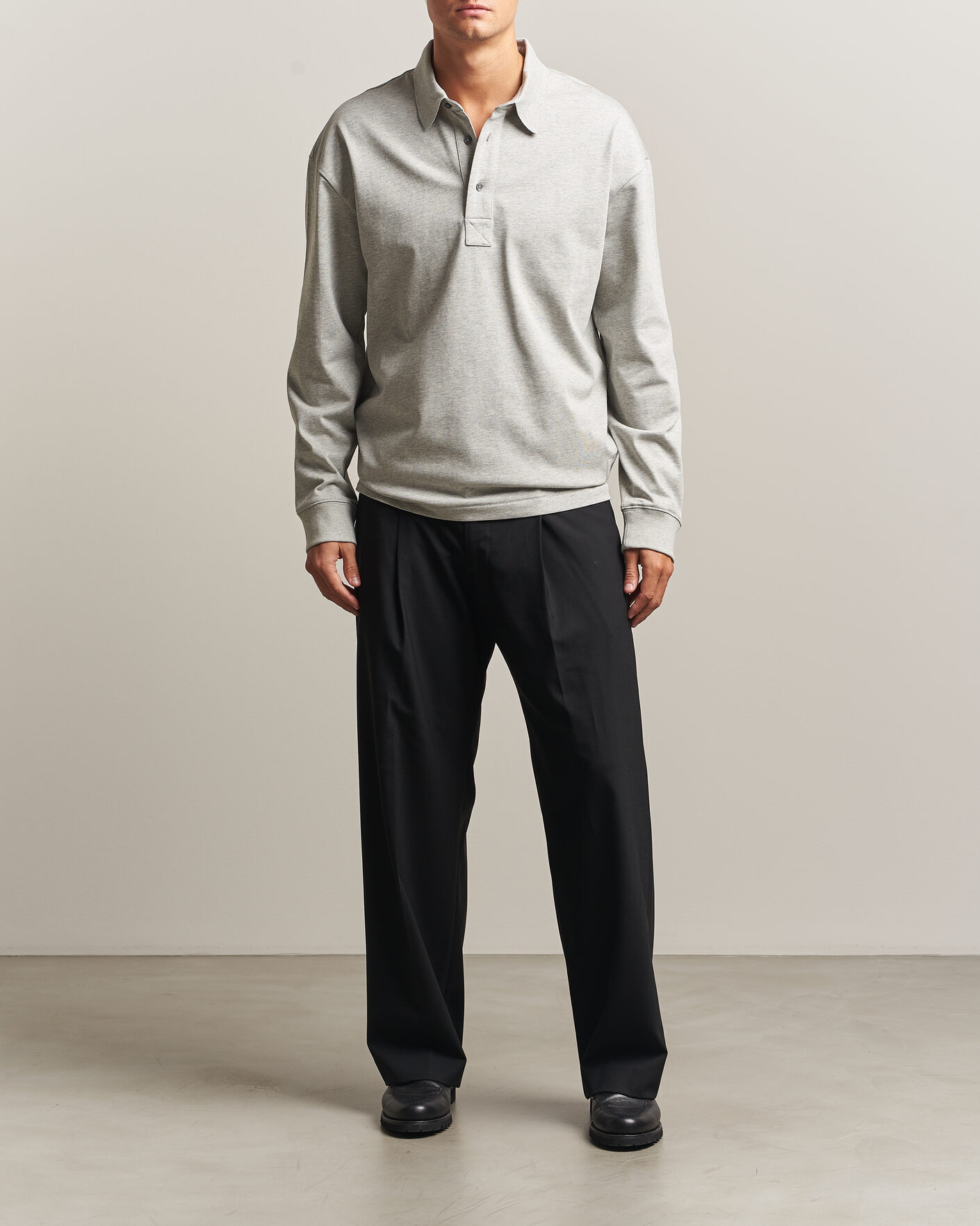 Hombres | Jerséis y prendas de punto | AMI | Heritage Logo Rugger Light Grey Melange