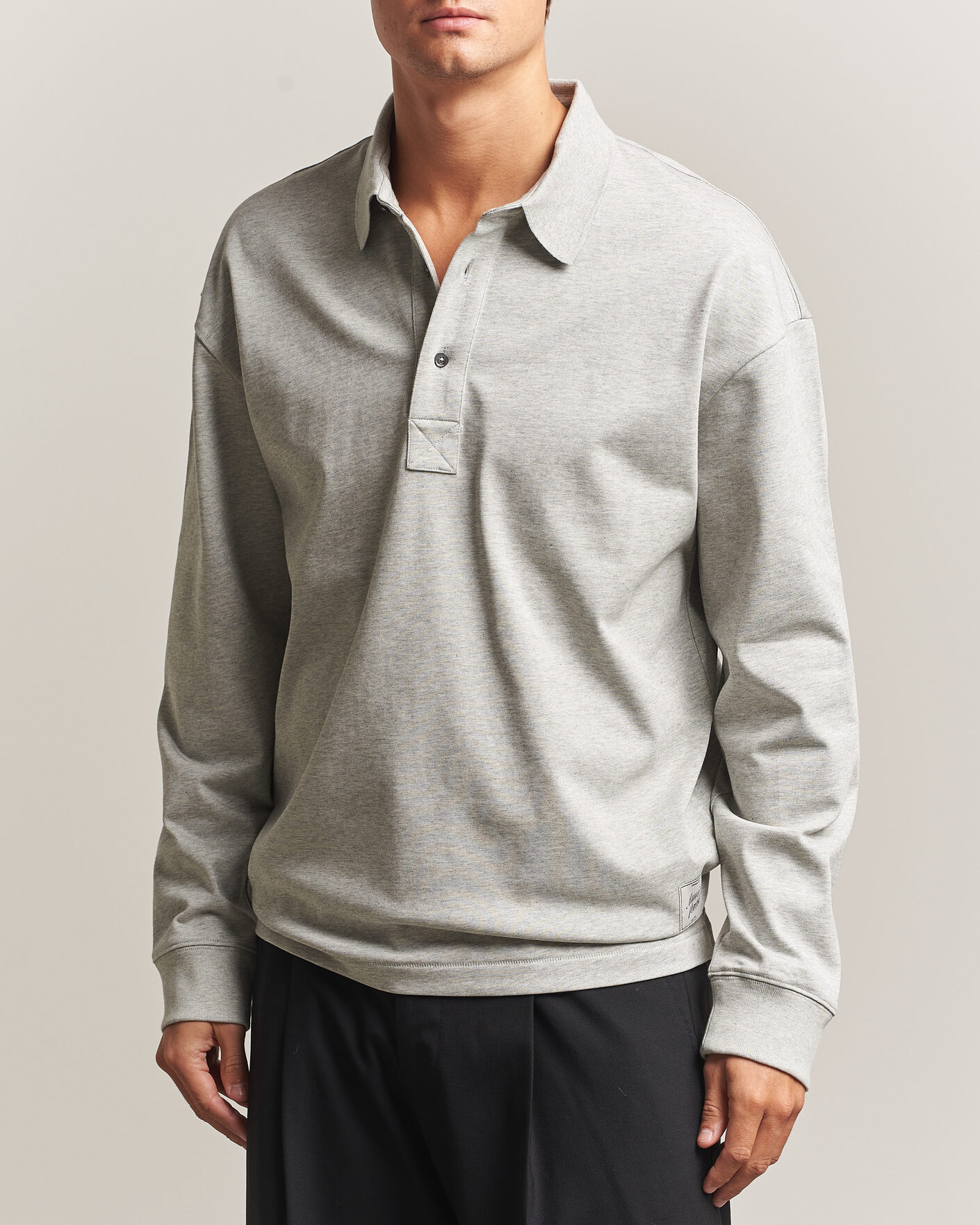 Hombres | Jerséis y prendas de punto | AMI | Heritage Logo Rugger Light Grey Melange