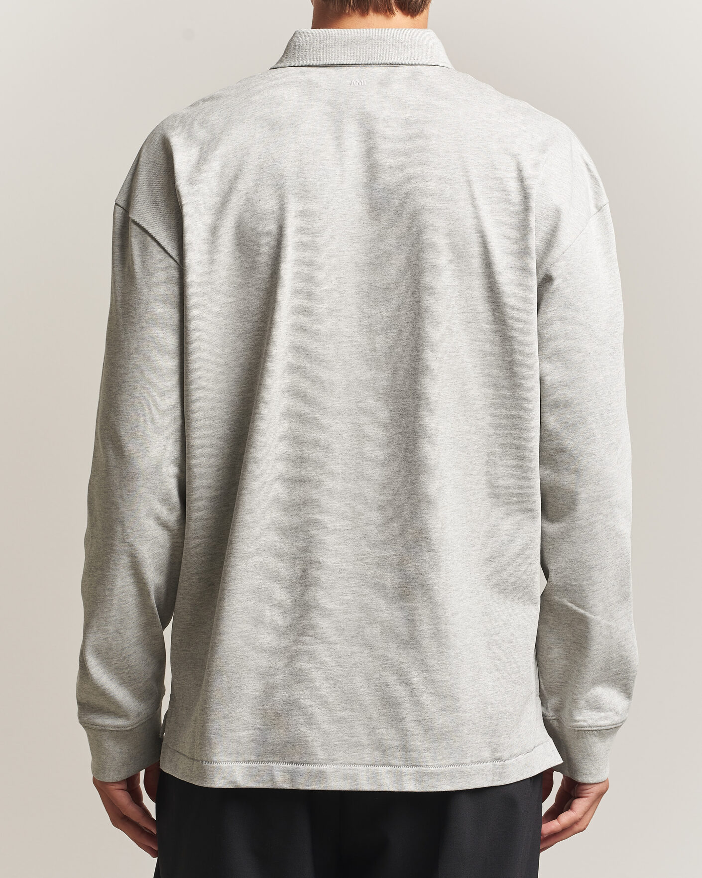 Hombres | Jerséis y prendas de punto | AMI | Heritage Logo Rugger Light Grey Melange