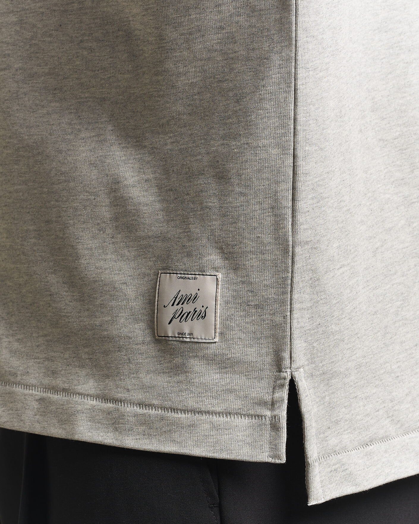 Hombres | Jerséis y prendas de punto | AMI | Heritage Logo Rugger Light Grey Melange