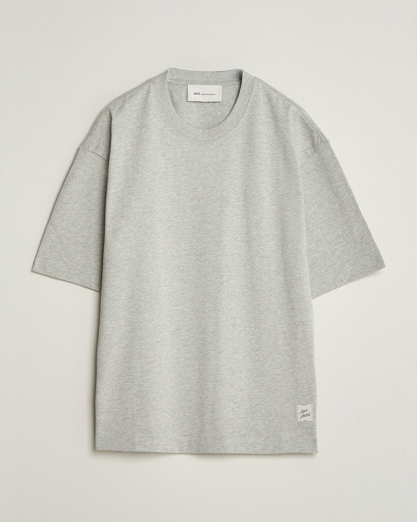 Hombres | Camisetas | AMI | Heritage Logo T-Shirt Light Grey Melange