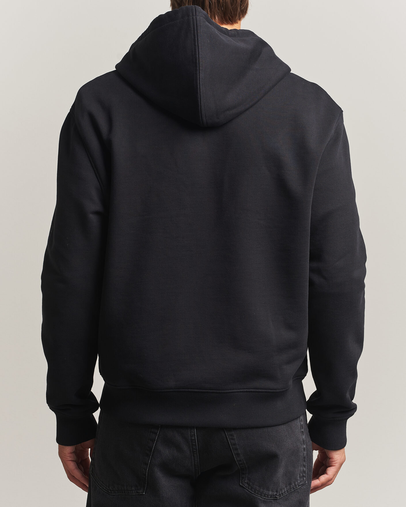 Hombres | Jerséis y prendas de punto | AMI | Contrasted Heart Logo Full Zip Hoodie Black