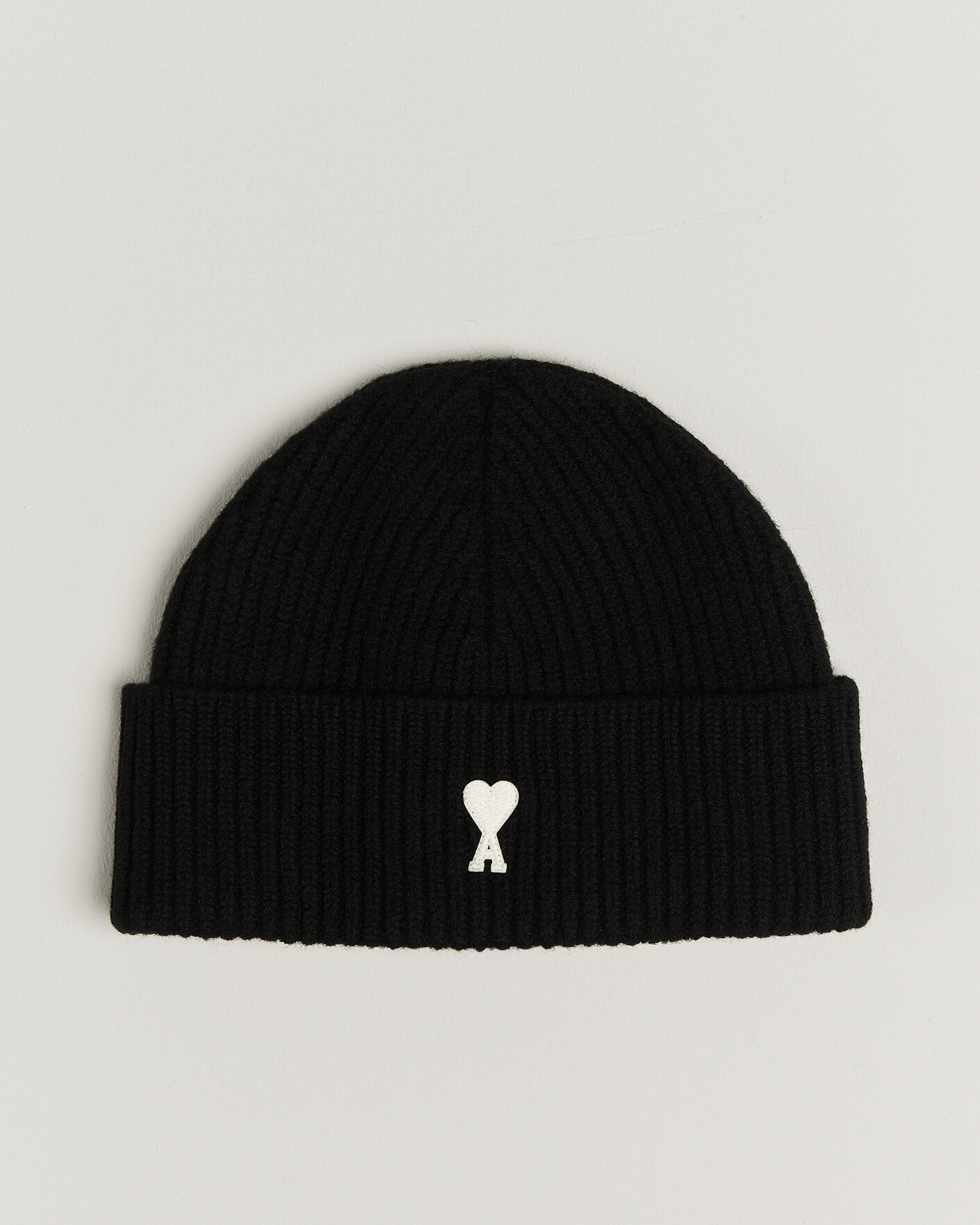 Hombres | Gorros | AMI | Contrasted Heart Logo Beanie Black