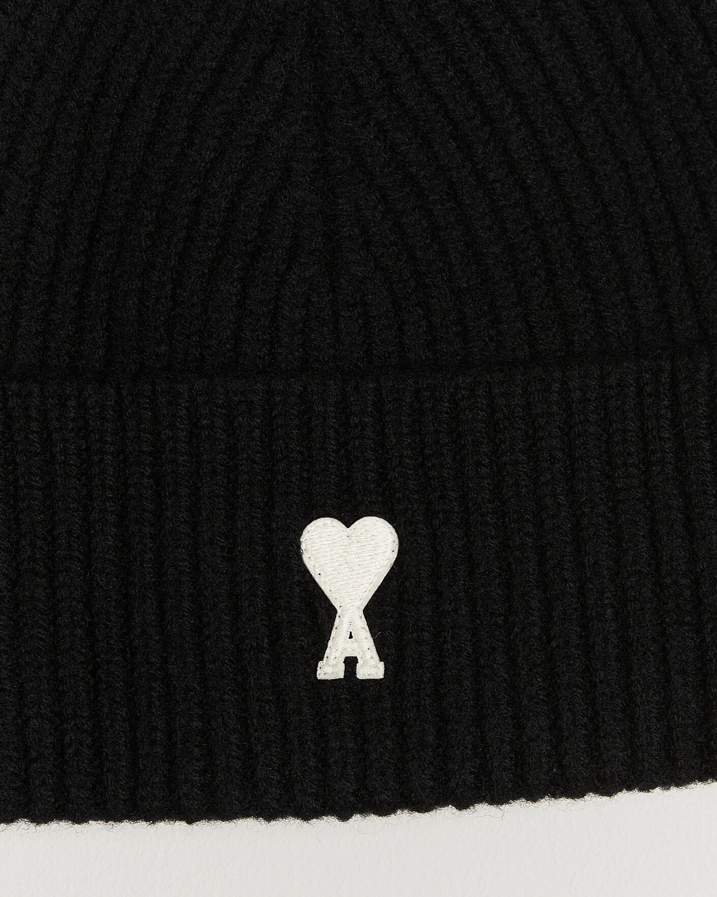Hombres | Gorros | AMI | Contrasted Heart Logo Beanie Black
