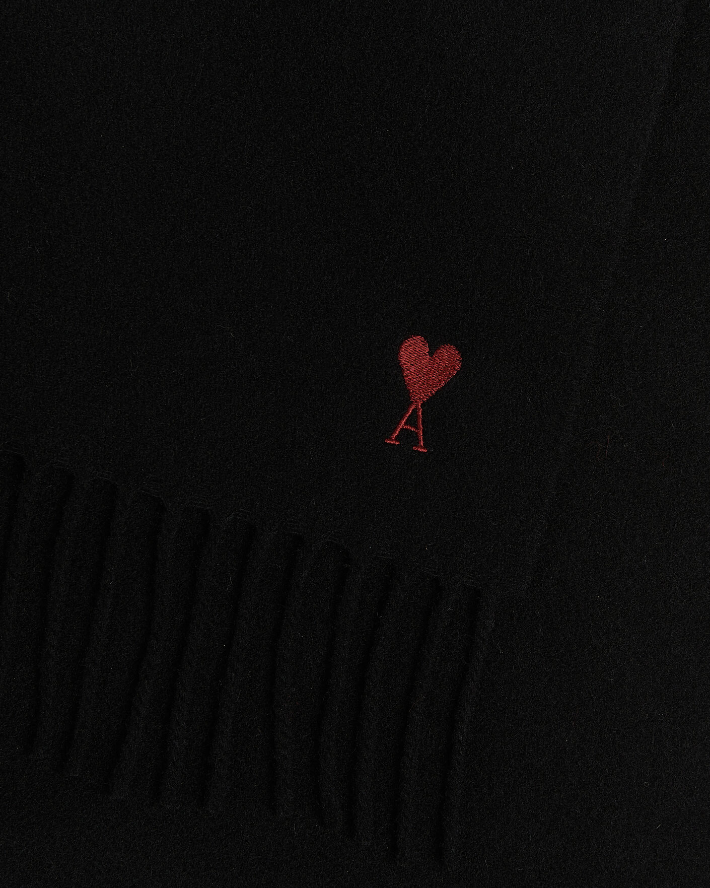 Hombres | Bufandas | AMI | Heart Logo Scarf Black