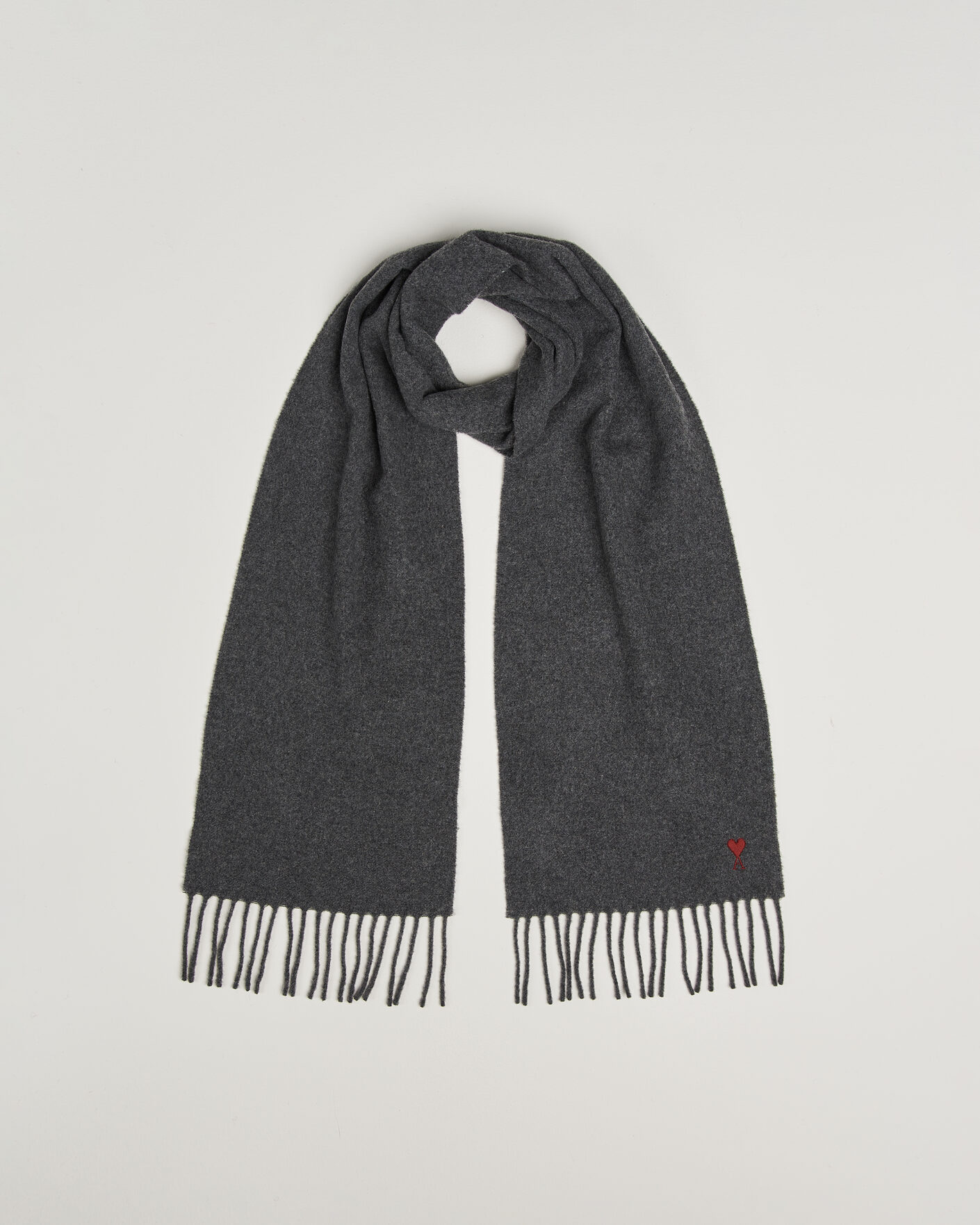 Hombres | Bufandas | AMI | Heart Logo Scarf Grey Melange