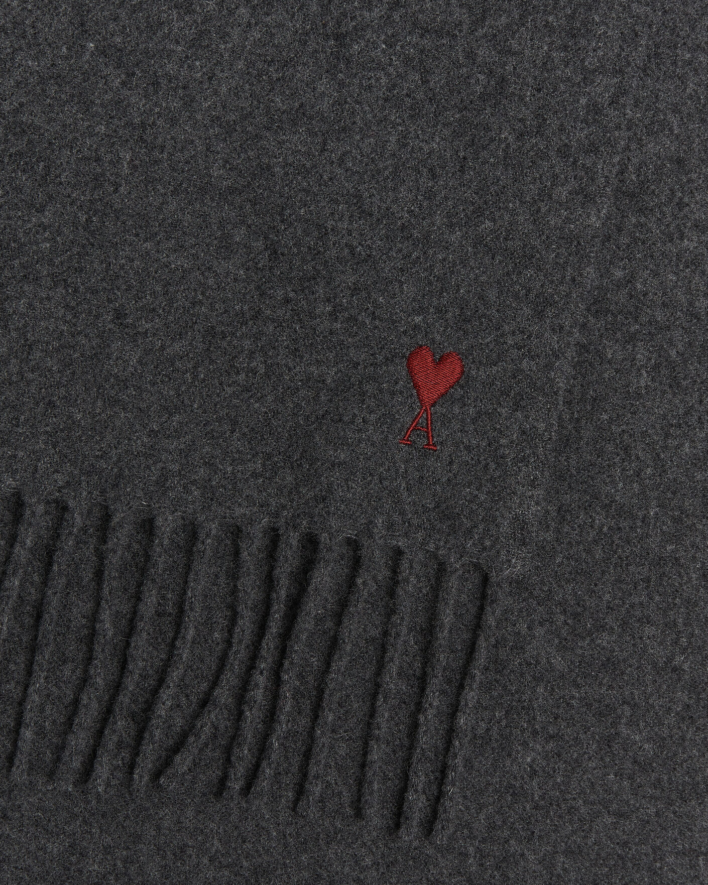Hombres | Bufandas | AMI | Heart Logo Scarf Grey Melange