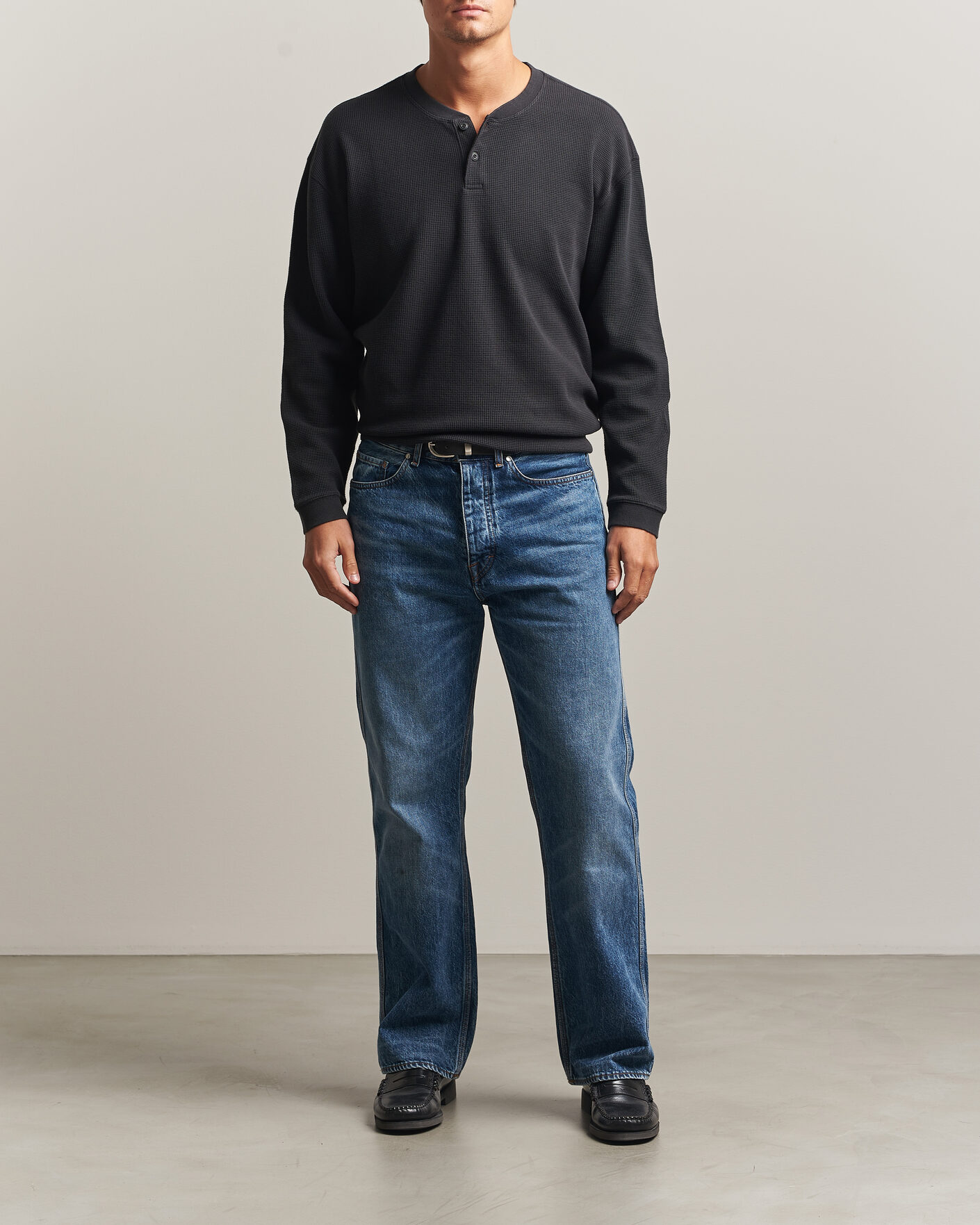 Hombres | Jerséis y prendas de punto | Levi's | Relaxed Henley Mineral Black