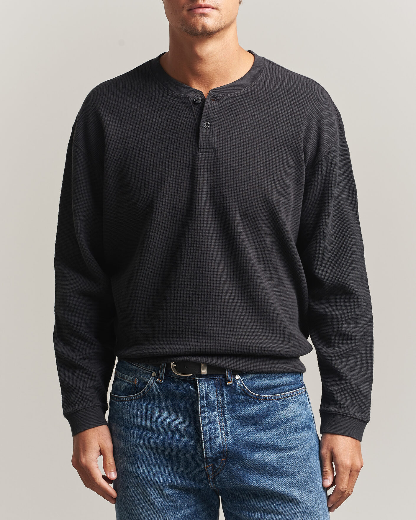 Hombres | Jerséis y prendas de punto | Levi's | Relaxed Henley Mineral Black
