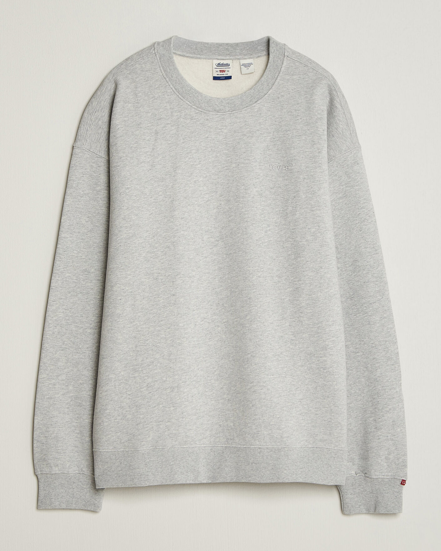 Hombres | Jerséis y prendas de punto | Levi's | Authentic Crew Neck Sweatshirt Light Grey Heather