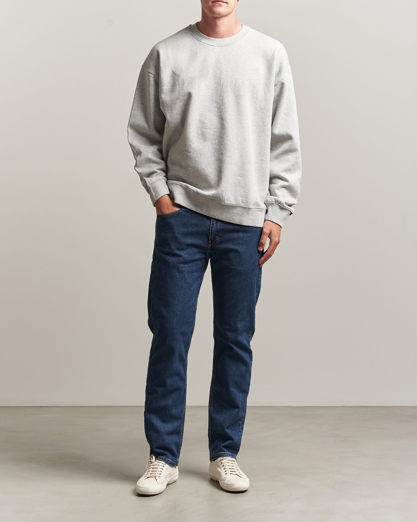 Hombres | Jerséis y prendas de punto | Levi's | Authentic Crew Neck Sweatshirt Light Grey Heather