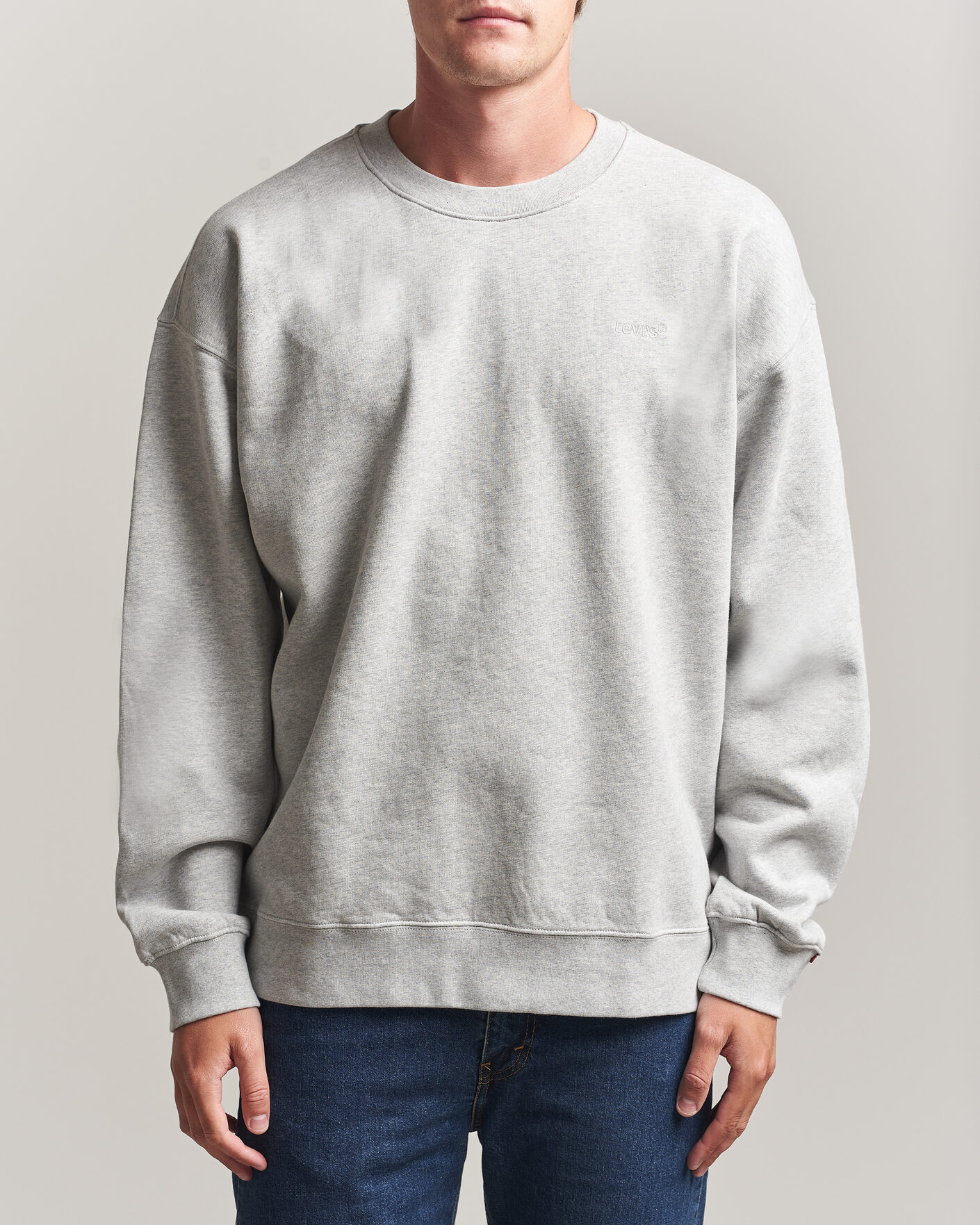 Hombres | Jerséis y prendas de punto | Levi's | Authentic Crew Neck Sweatshirt Light Grey Heather