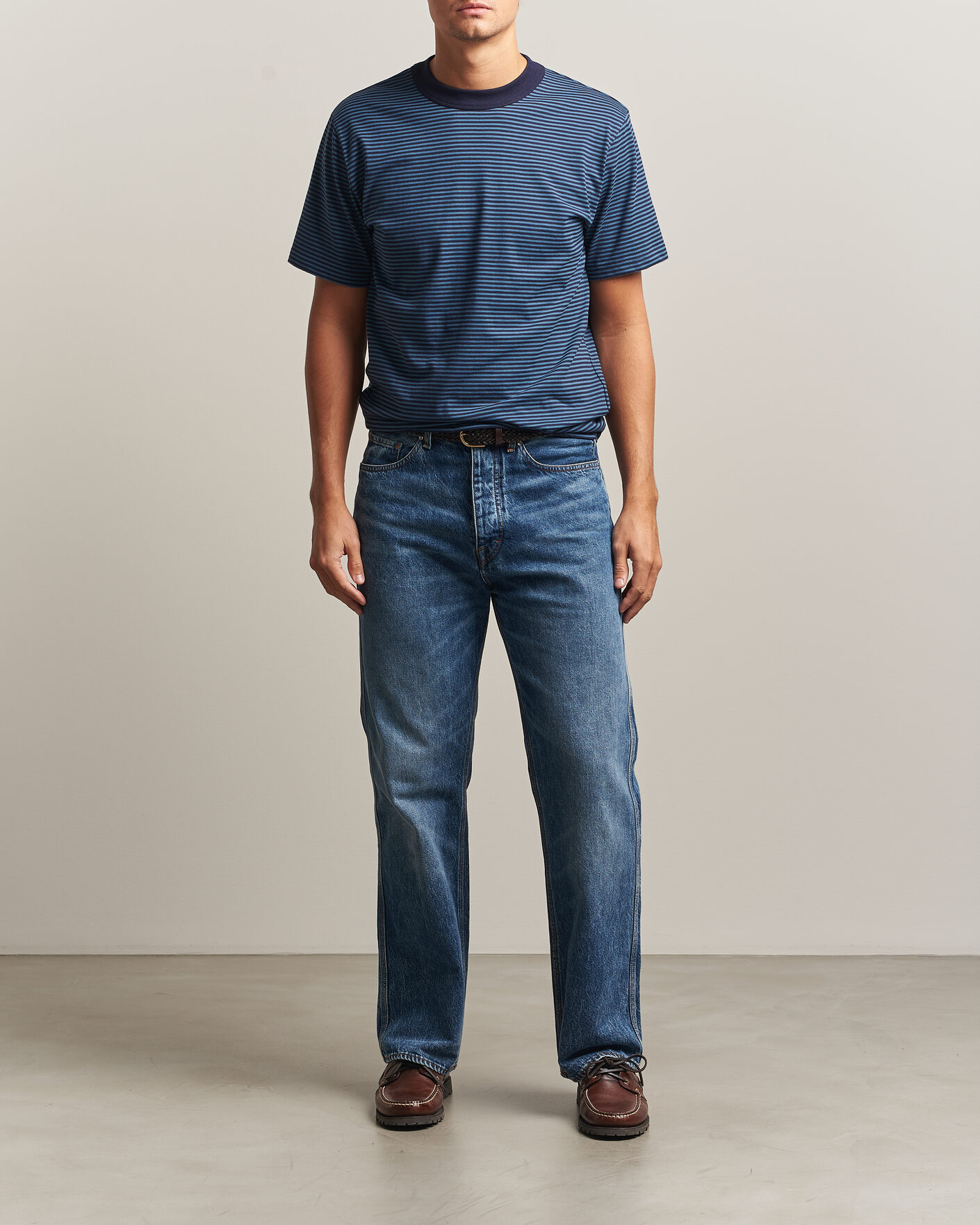 Hombres | Camisetas | Armor-lux | Héritage Callac Striped T-Shirt Navy/Teal