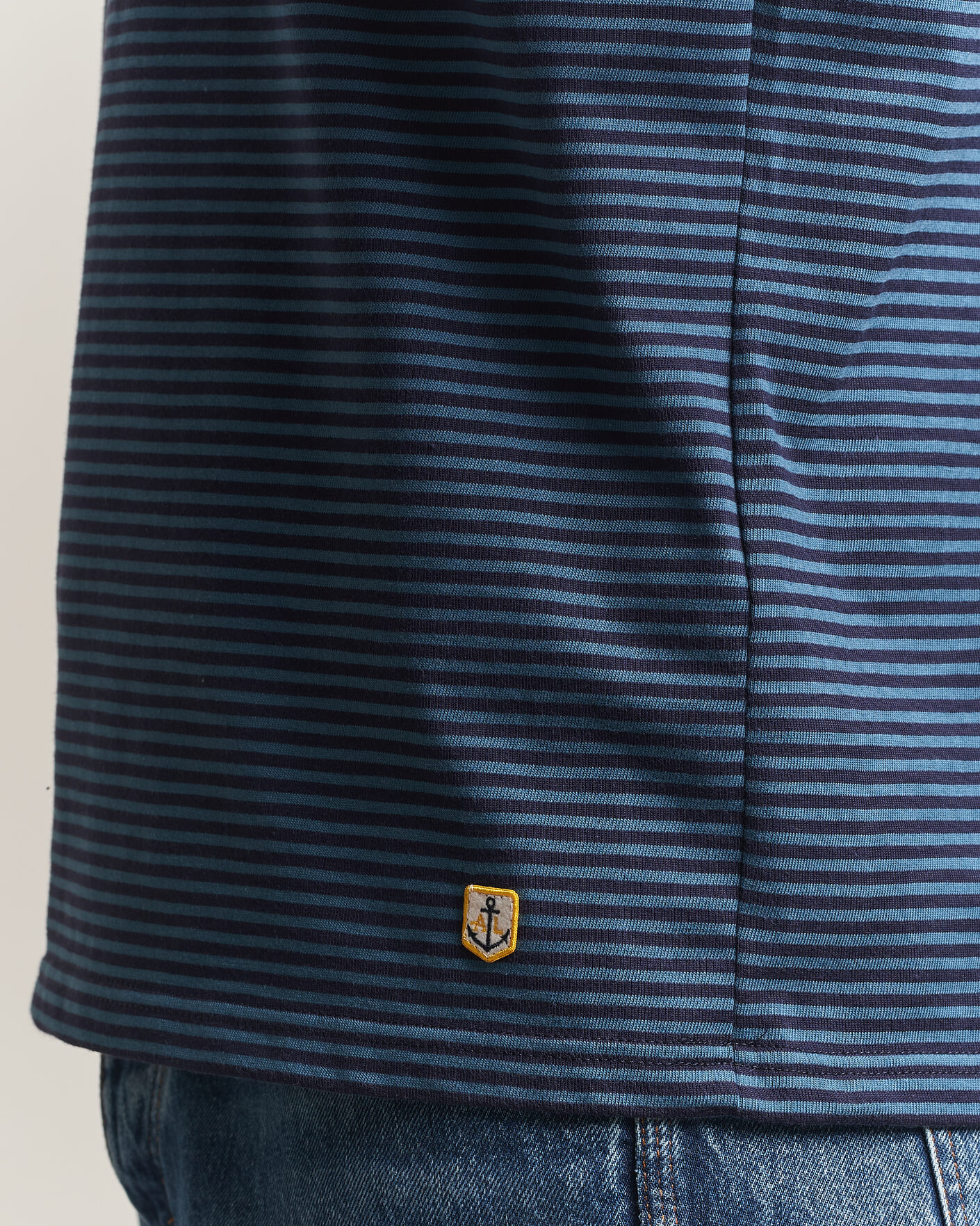Hombres | Camisetas | Armor-lux | Héritage Callac Striped T-Shirt Navy/Teal