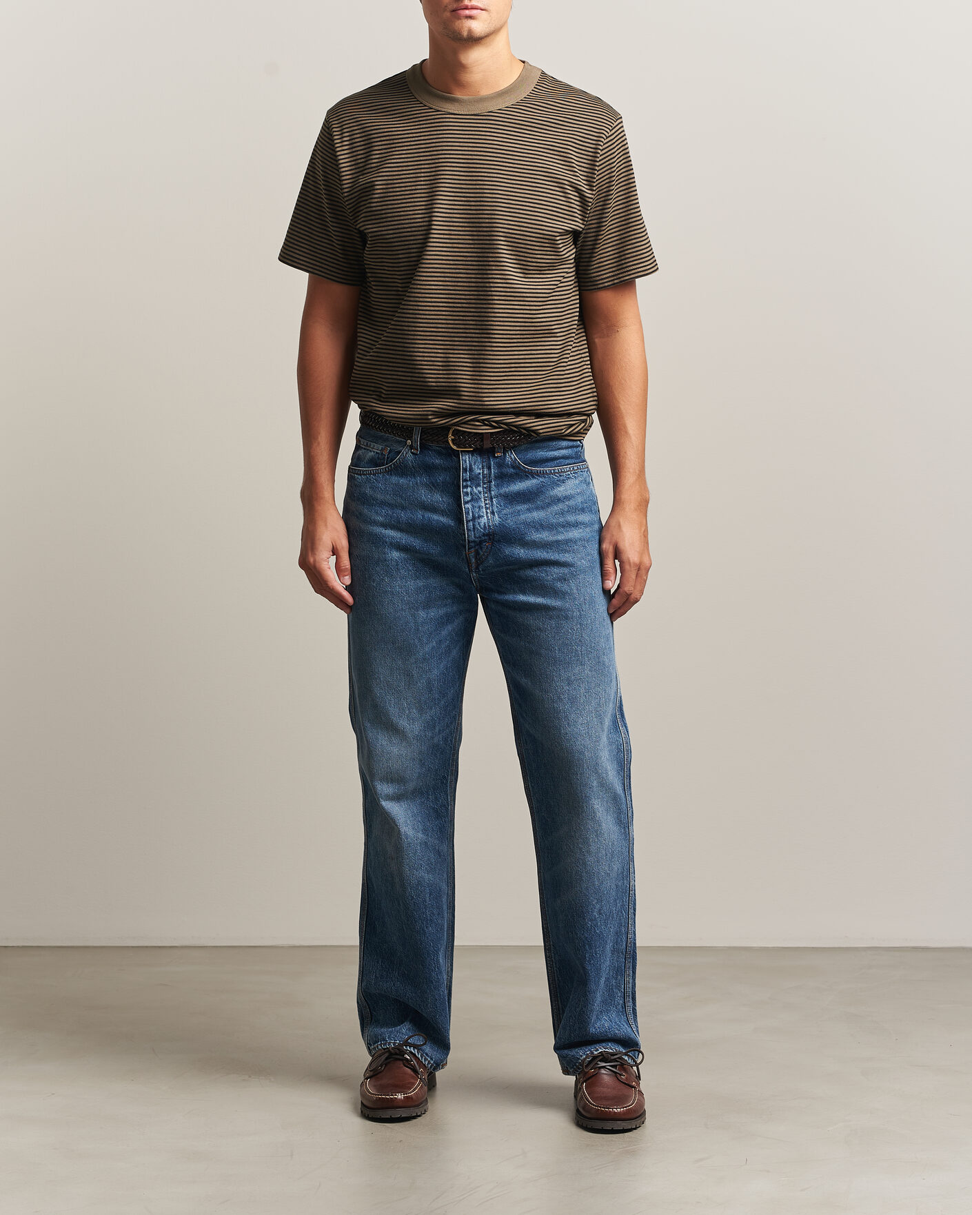 Hombres | Camisetas | Armor-lux | Héritage Callac Striped T-Shirt Olive/Black