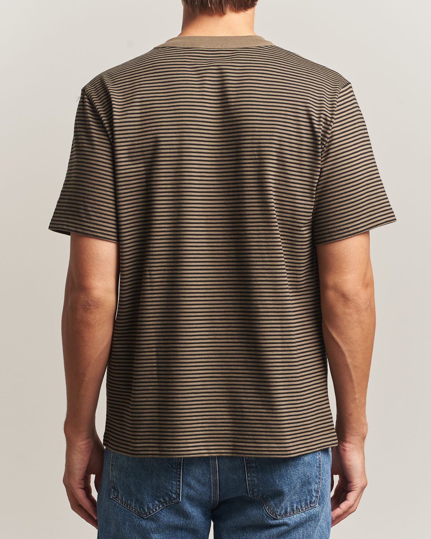 Hombres | Camisetas | Armor-lux | Héritage Callac Striped T-Shirt Olive/Black