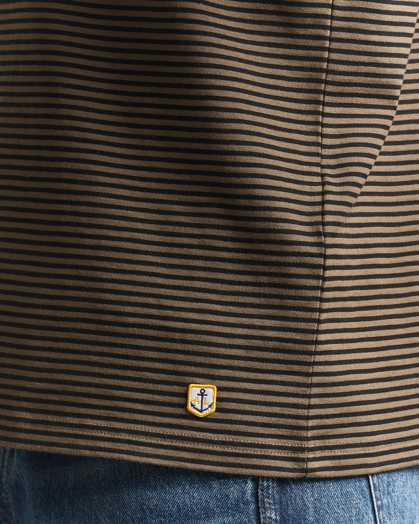 Hombres | Camisetas | Armor-lux | Héritage Callac Striped T-Shirt Olive/Black