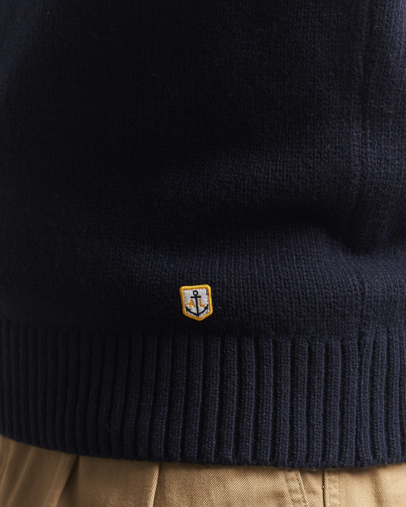 Hombres | Jerséis y prendas de punto | Armor-lux | Wool Knitted Half Zip Navy