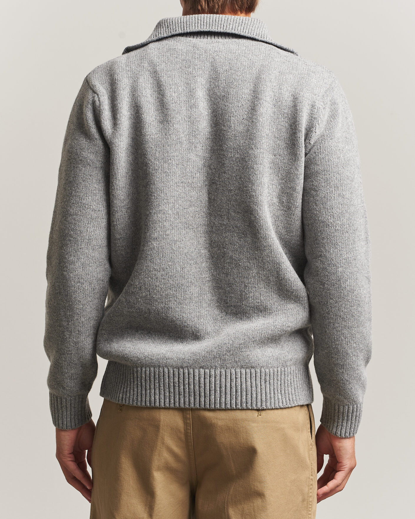Hombres | Jerséis y prendas de punto | Armor-lux | Wool Knitted Half Zip Slate