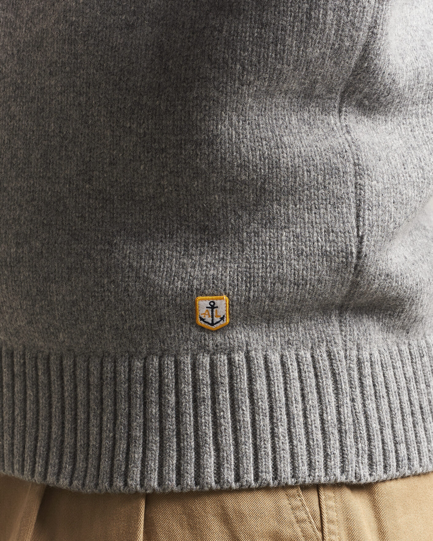 Hombres | Jerséis y prendas de punto | Armor-lux | Wool Knitted Half Zip Slate