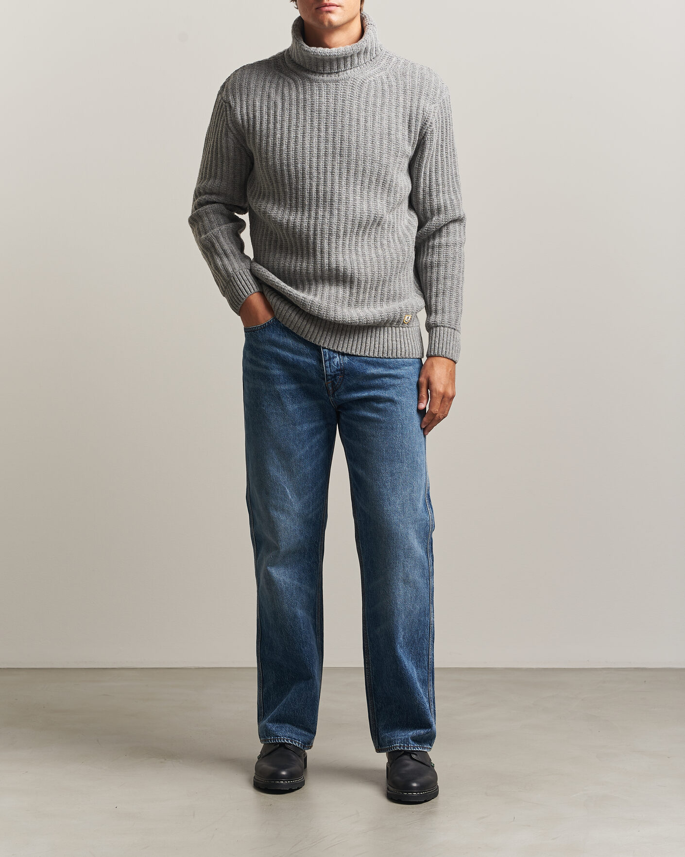Hombres | Jerséis y prendas de punto | Armor-lux | Wool Knitted Rollneck Slate