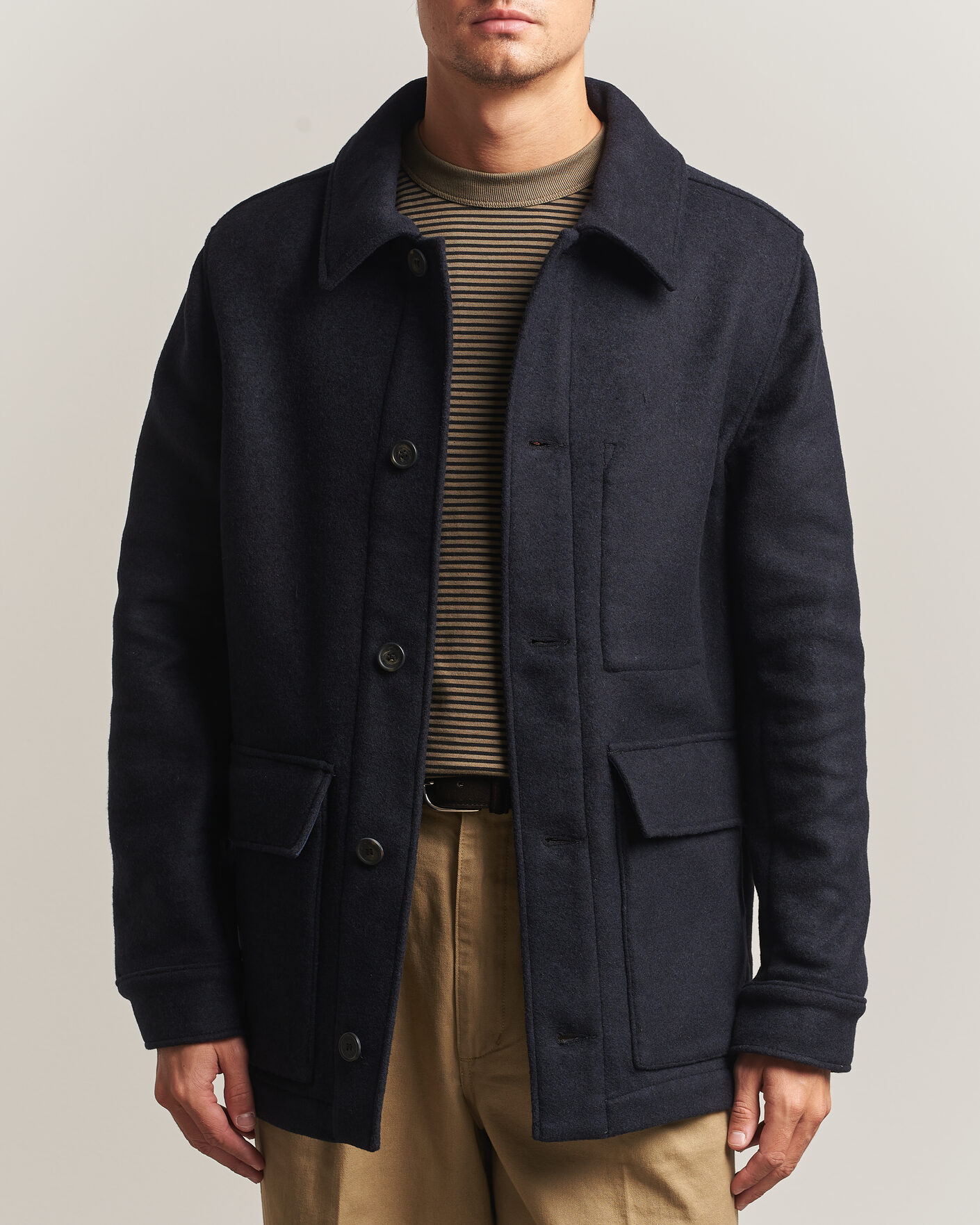 Hombres | Abrigos y chaquetas | Armor-lux | Wool Shirt Jacket Rich Navy