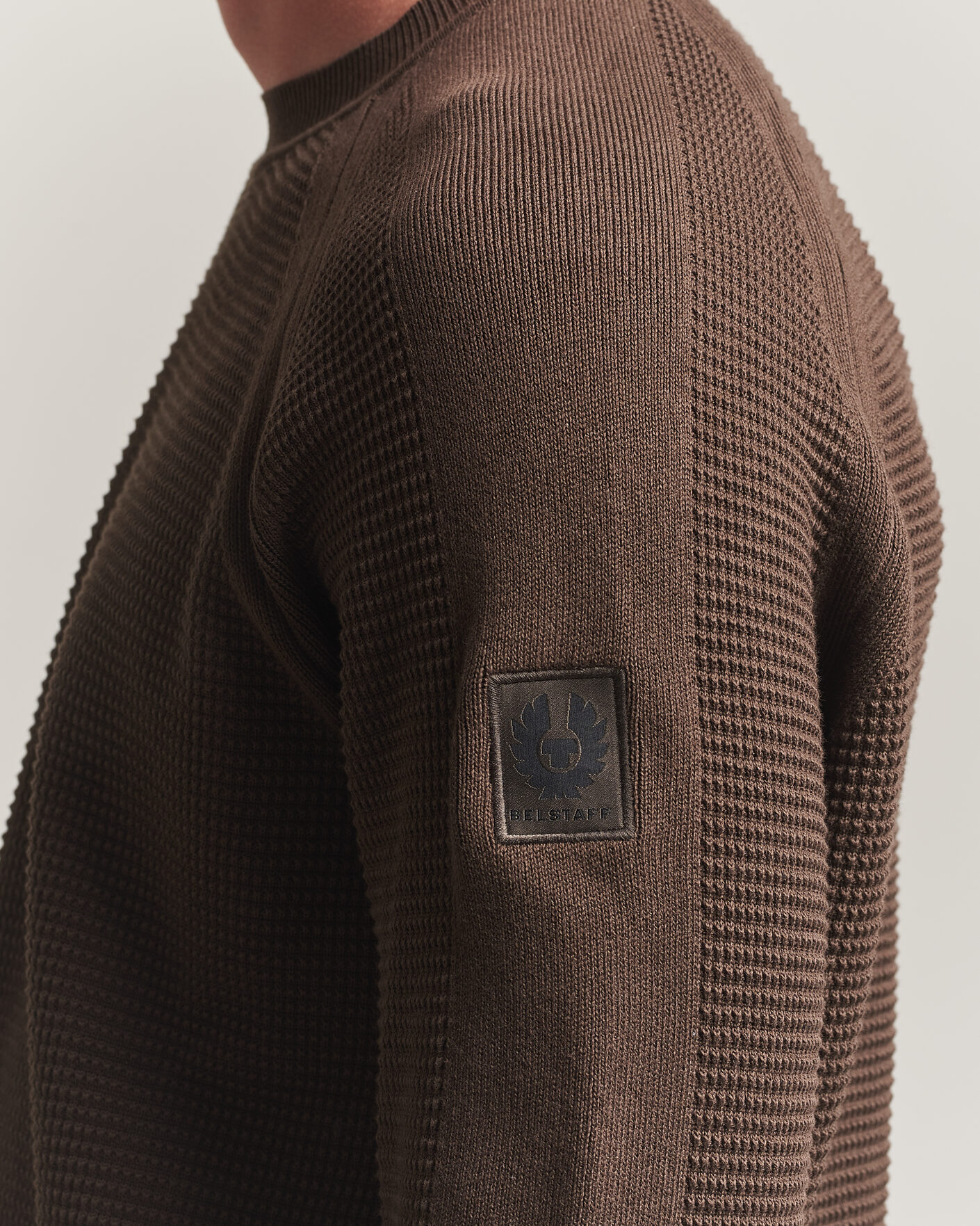 Hombres | Jerséis y prendas de punto | Belstaff | Bradwell Cotton Knitted Crew Neck Army Olive