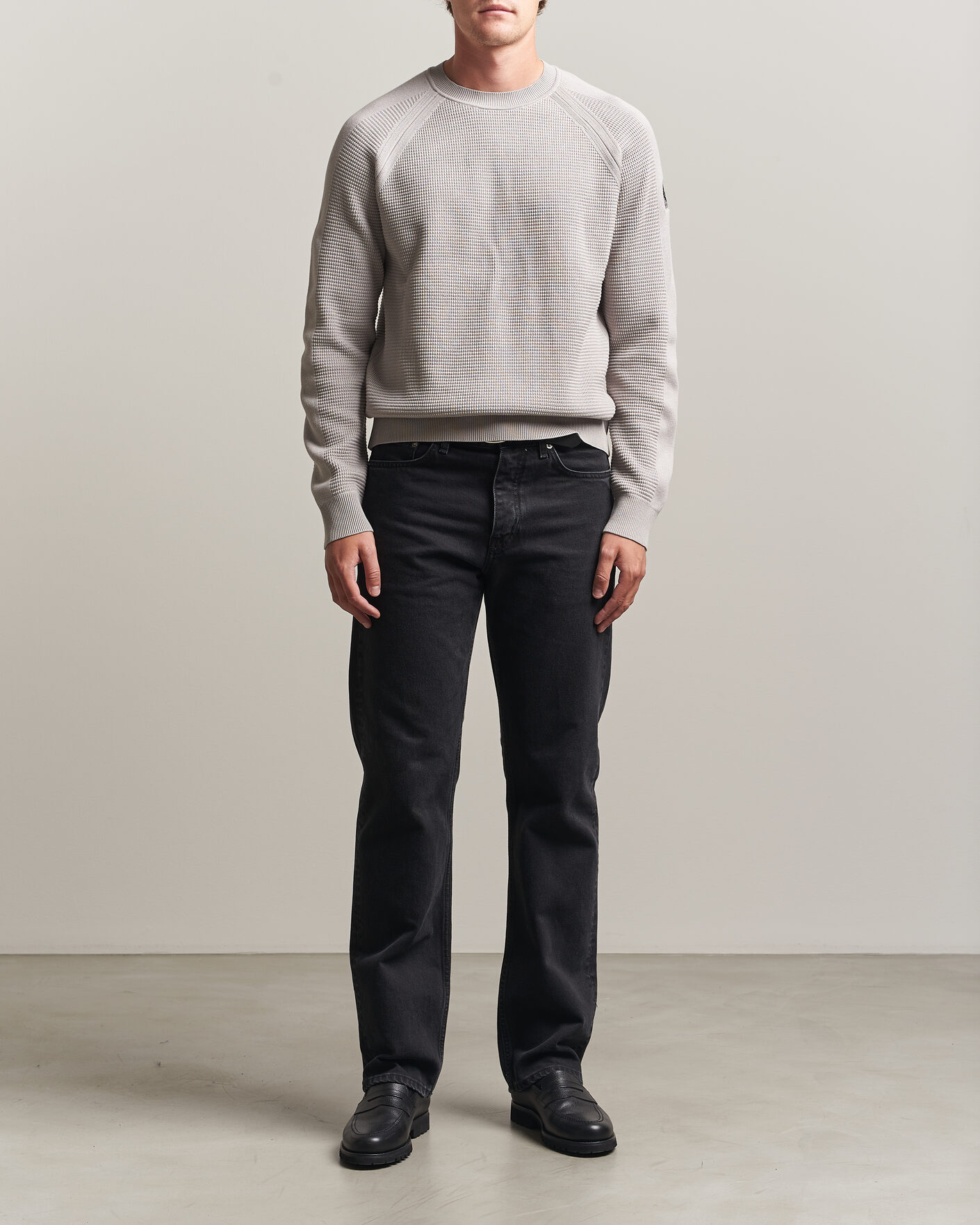 Hombres | Jerséis y prendas de punto | Belstaff | Bradwell Cotton Knitted Crew Neck Concrete