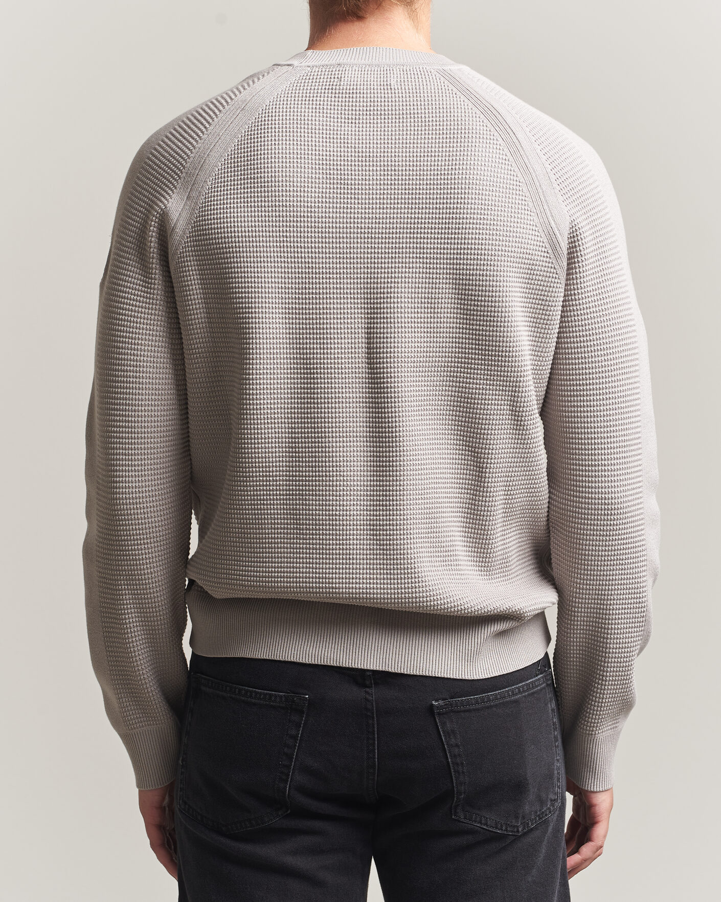 Hombres | Jerséis y prendas de punto | Belstaff | Bradwell Cotton Knitted Crew Neck Concrete