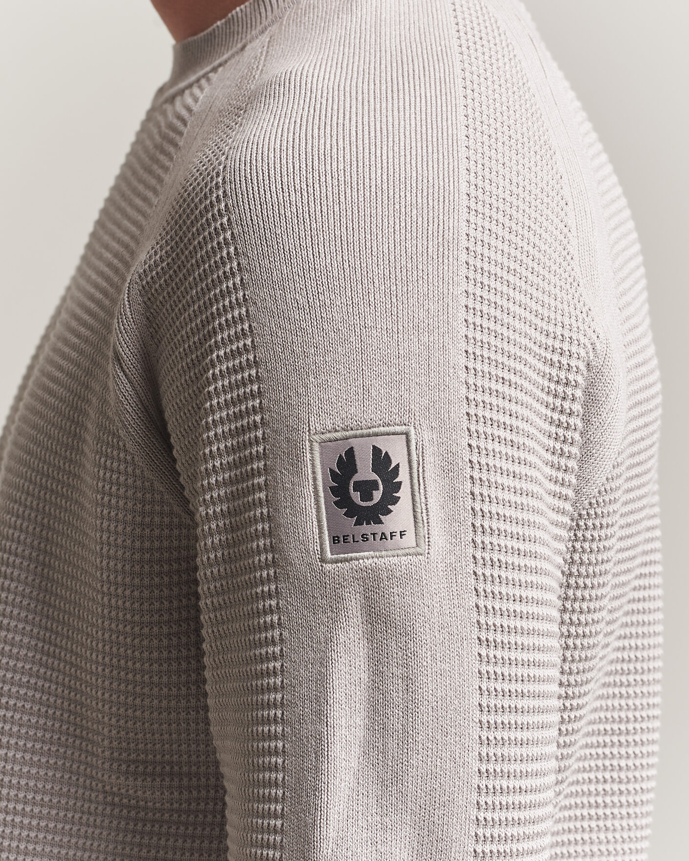 Hombres | Jerséis y prendas de punto | Belstaff | Bradwell Cotton Knitted Crew Neck Concrete