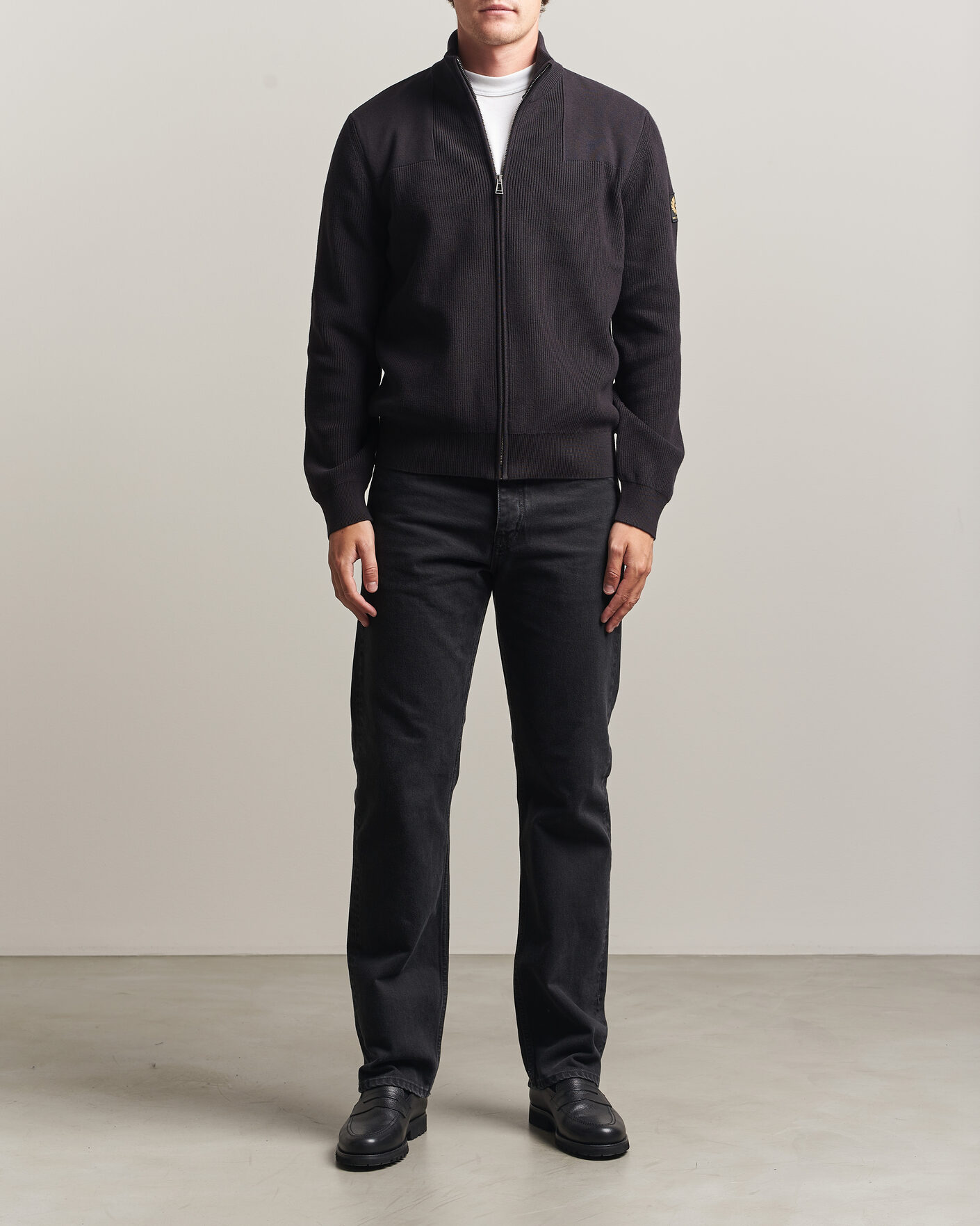 Hombres | Jerséis y prendas de punto | Belstaff | Commander Knitted Full Zip Black