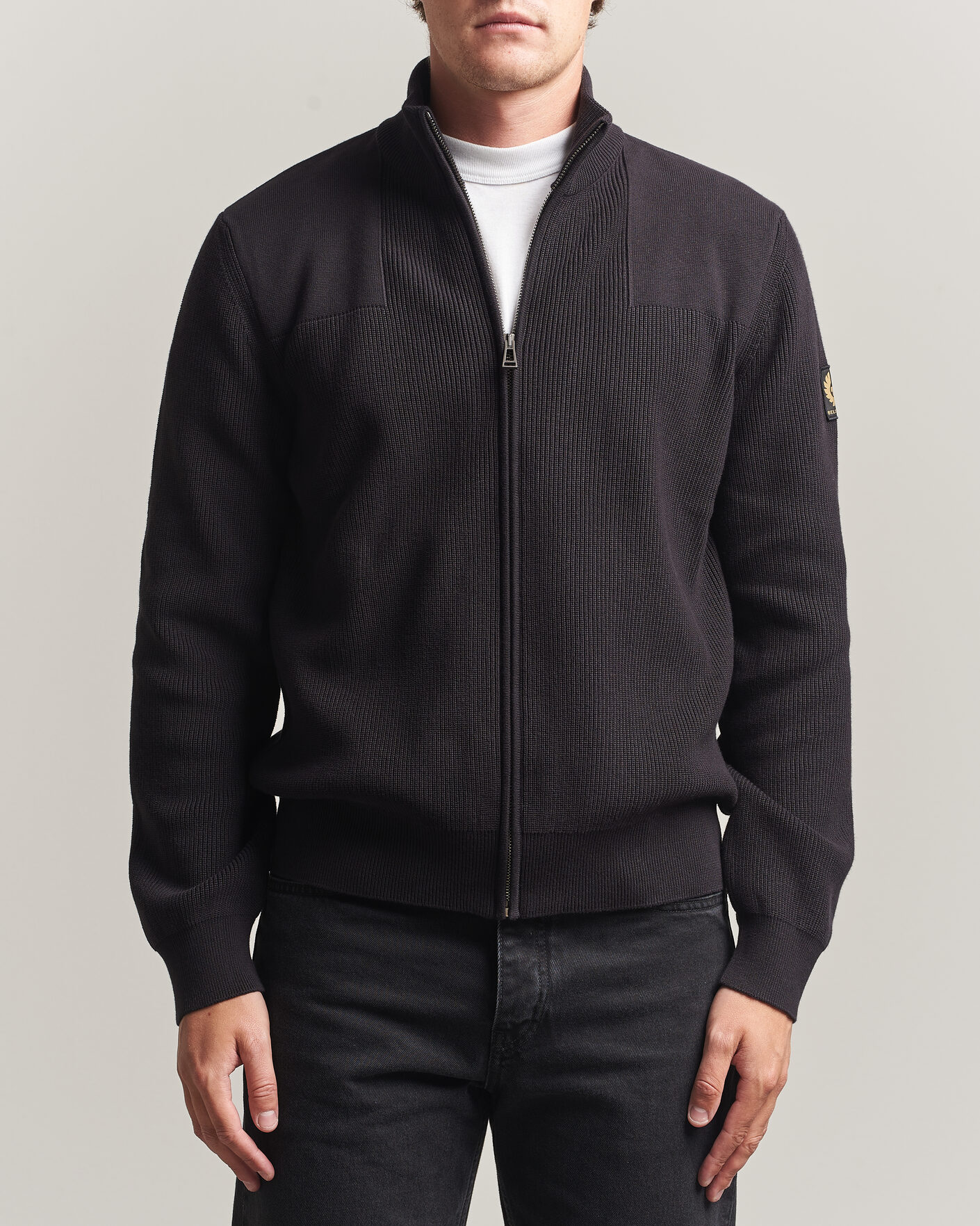 Hombres | Jerséis y prendas de punto | Belstaff | Commander Knitted Full Zip Black
