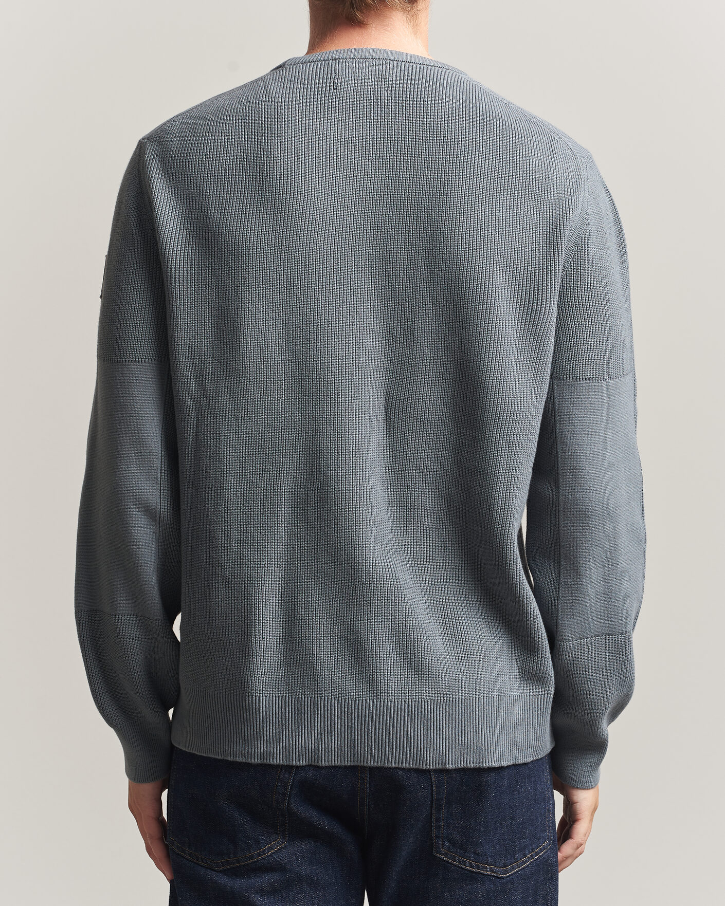 Hombres | Jerséis y prendas de punto | Belstaff | Commander Knitted Crew Neck Atlantic Grey