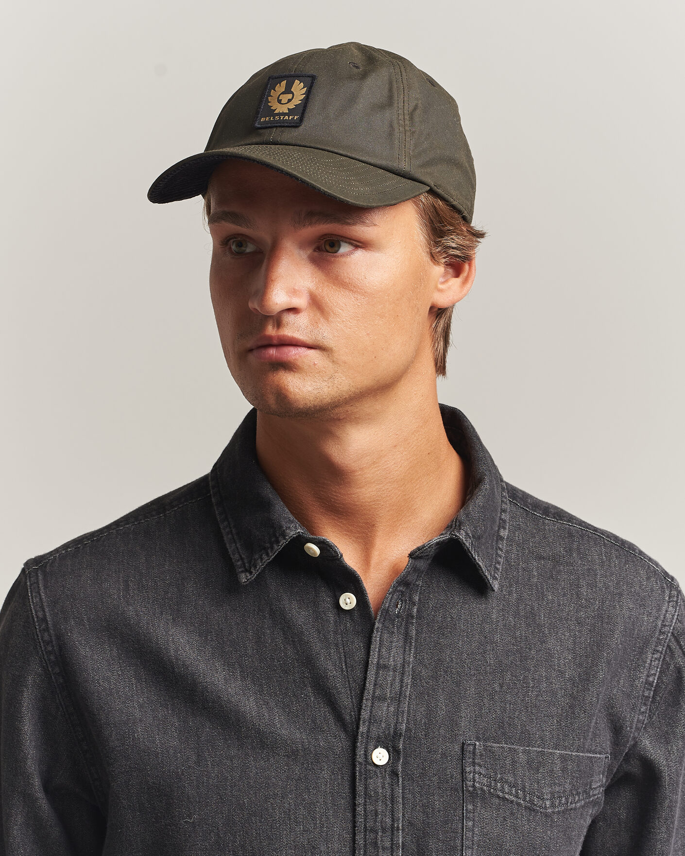 Hombres | Sombreros y gorras | Belstaff | Phoenix Wax Logo Cap Faded Olive