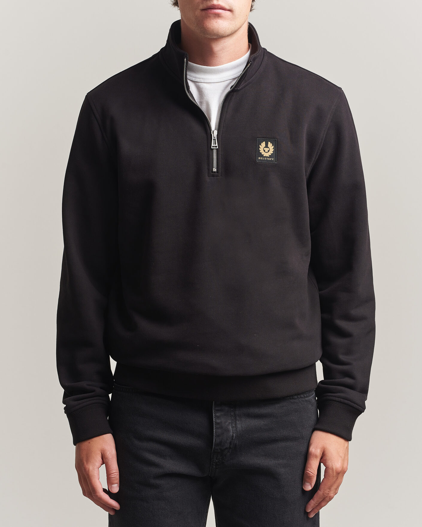 Hombres | Jerséis y prendas de punto | Belstaff | Signature Half Zip Sweatshirt Black
