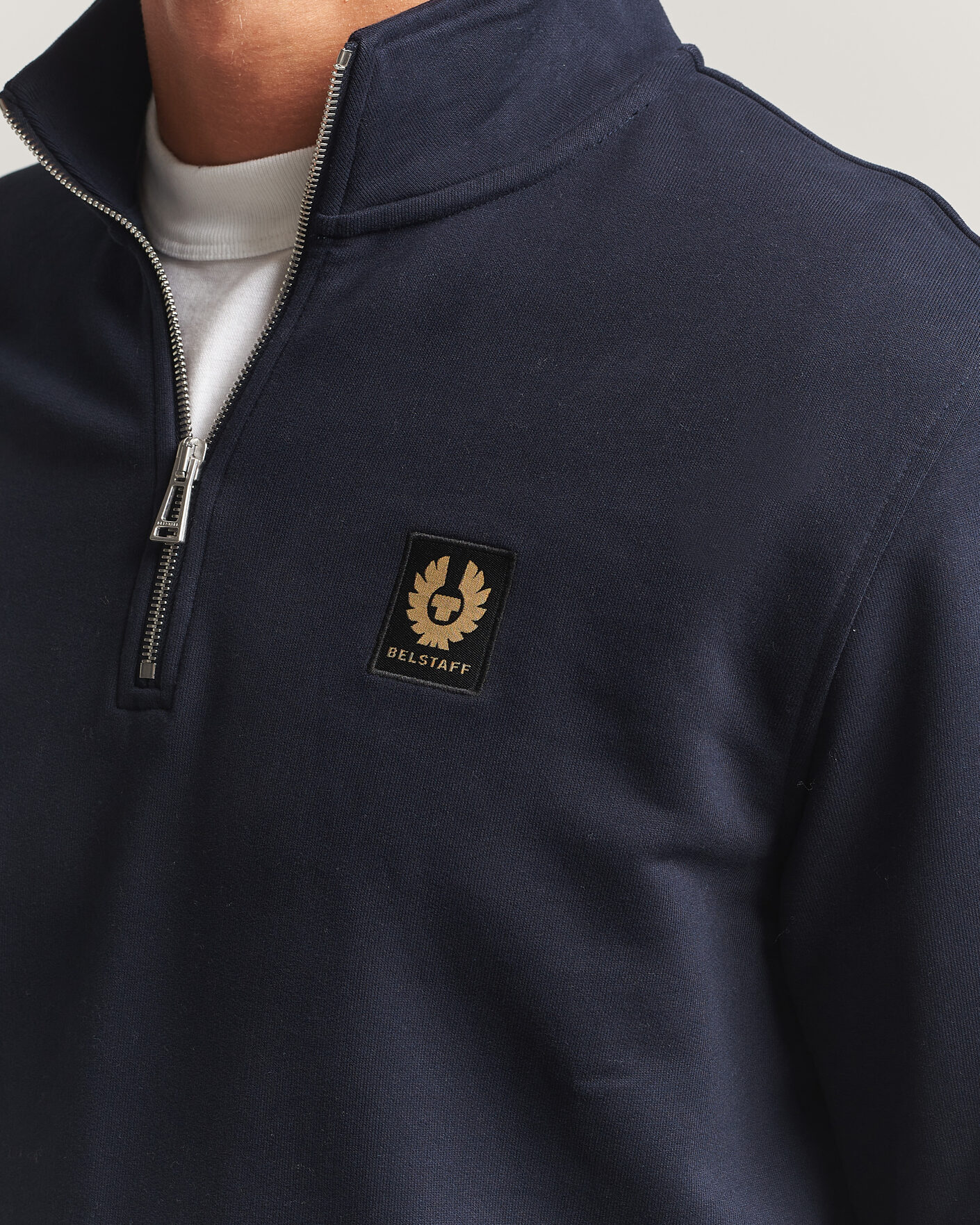 Hombres | Jerséis y prendas de punto | Belstaff | Signature Half Zip Sweatshirt Dark Ink