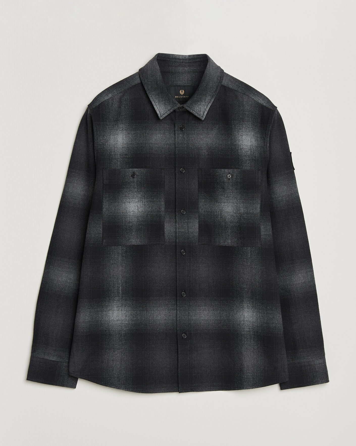 Hombres | Camisas | Belstaff | Outpost Cotton Flannel Checked Overshirt Black