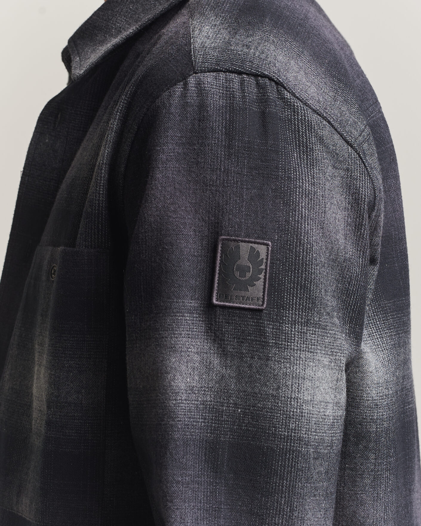Hombres | Camisas | Belstaff | Outpost Cotton Flannel Checked Overshirt Black